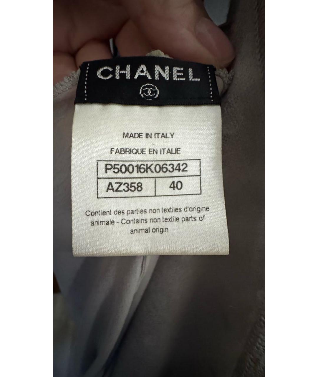 CHANEL Серое кашемировое повседневное платье, фото 7