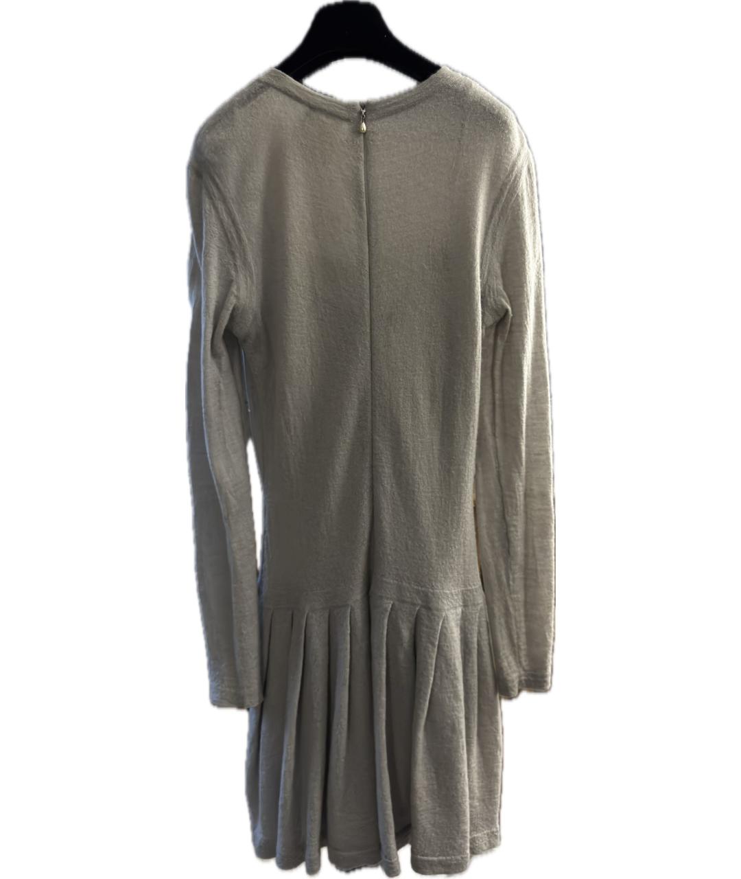 CHANEL Серое кашемировое повседневное платье, фото 3