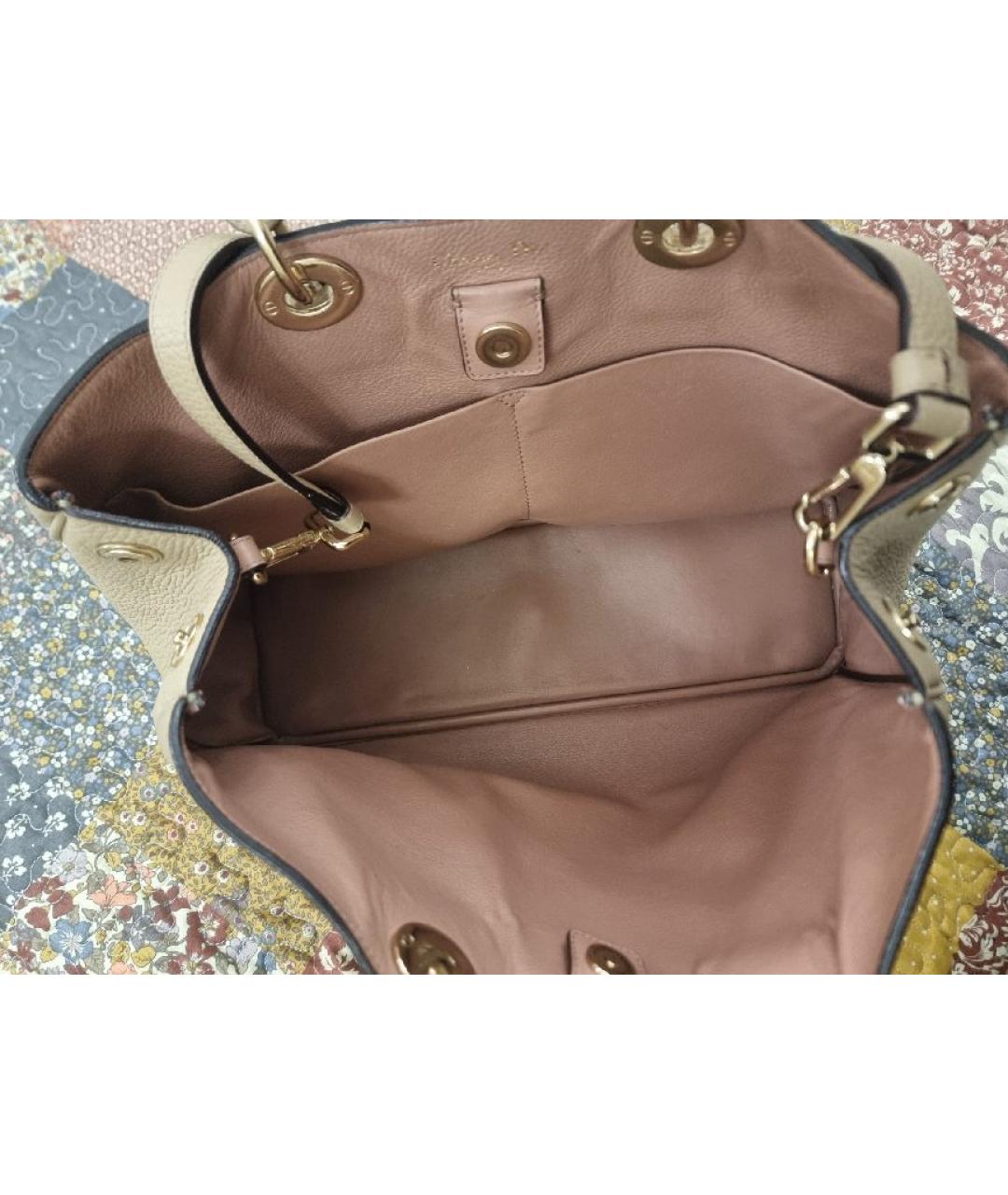 CHRISTIAN DIOR Бежевая кожаная сумка тоут, фото 6