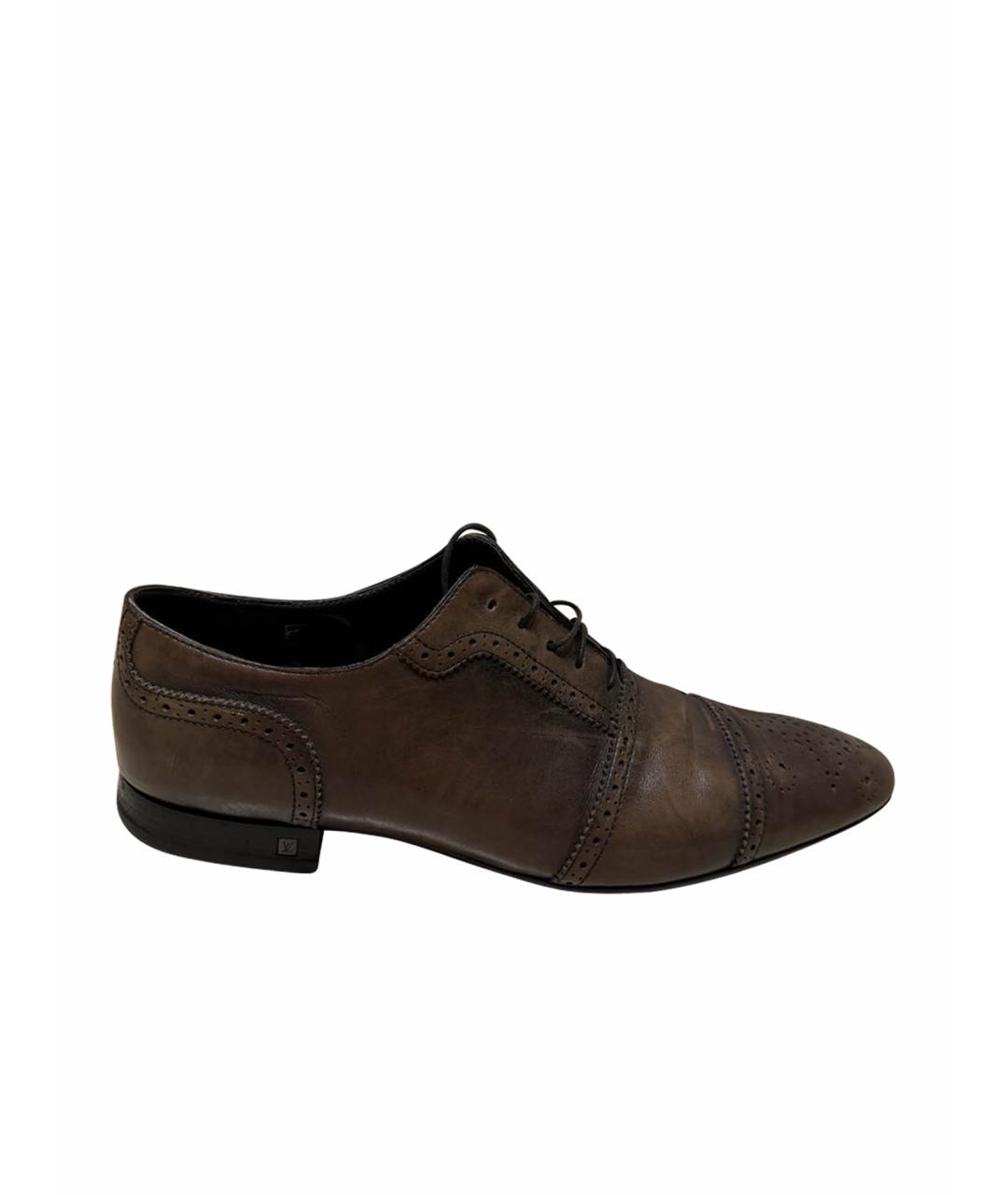 LOUIS VUITTON Коричневые кожаные туфли, фото 1