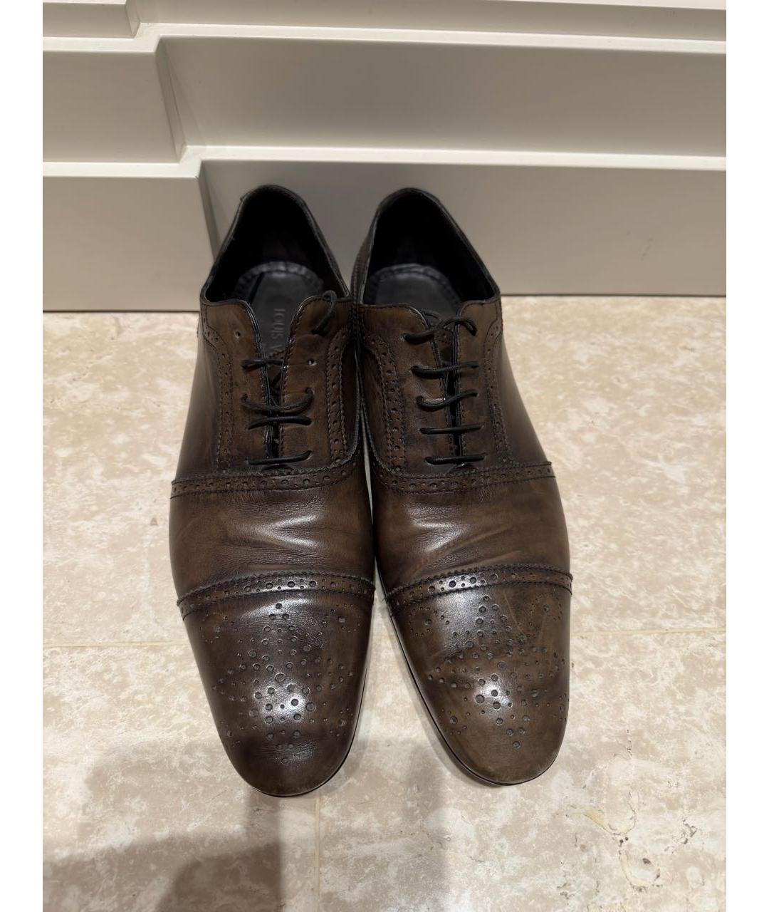 LOUIS VUITTON Коричневые кожаные туфли, фото 2