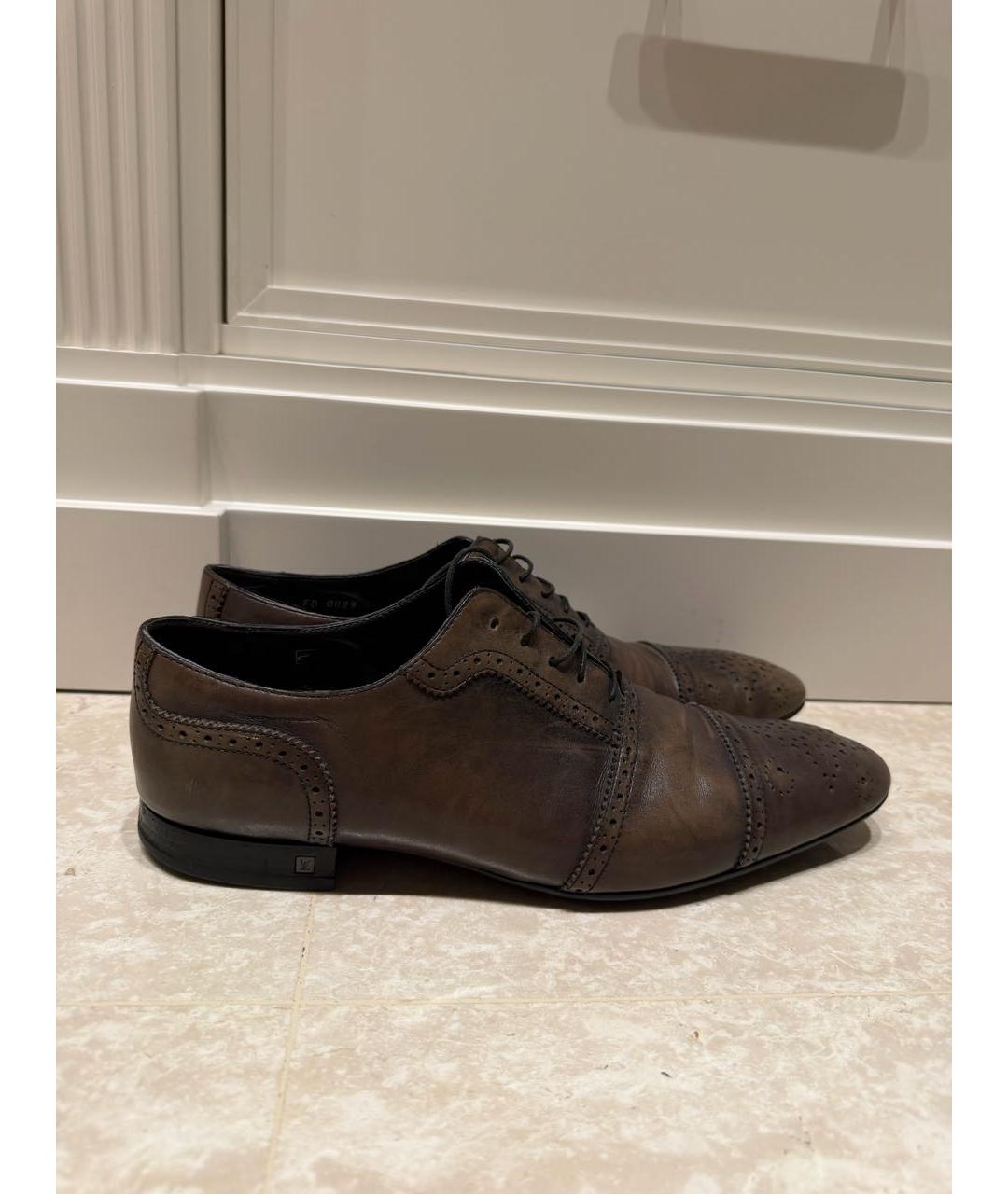 LOUIS VUITTON Коричневые кожаные туфли, фото 5