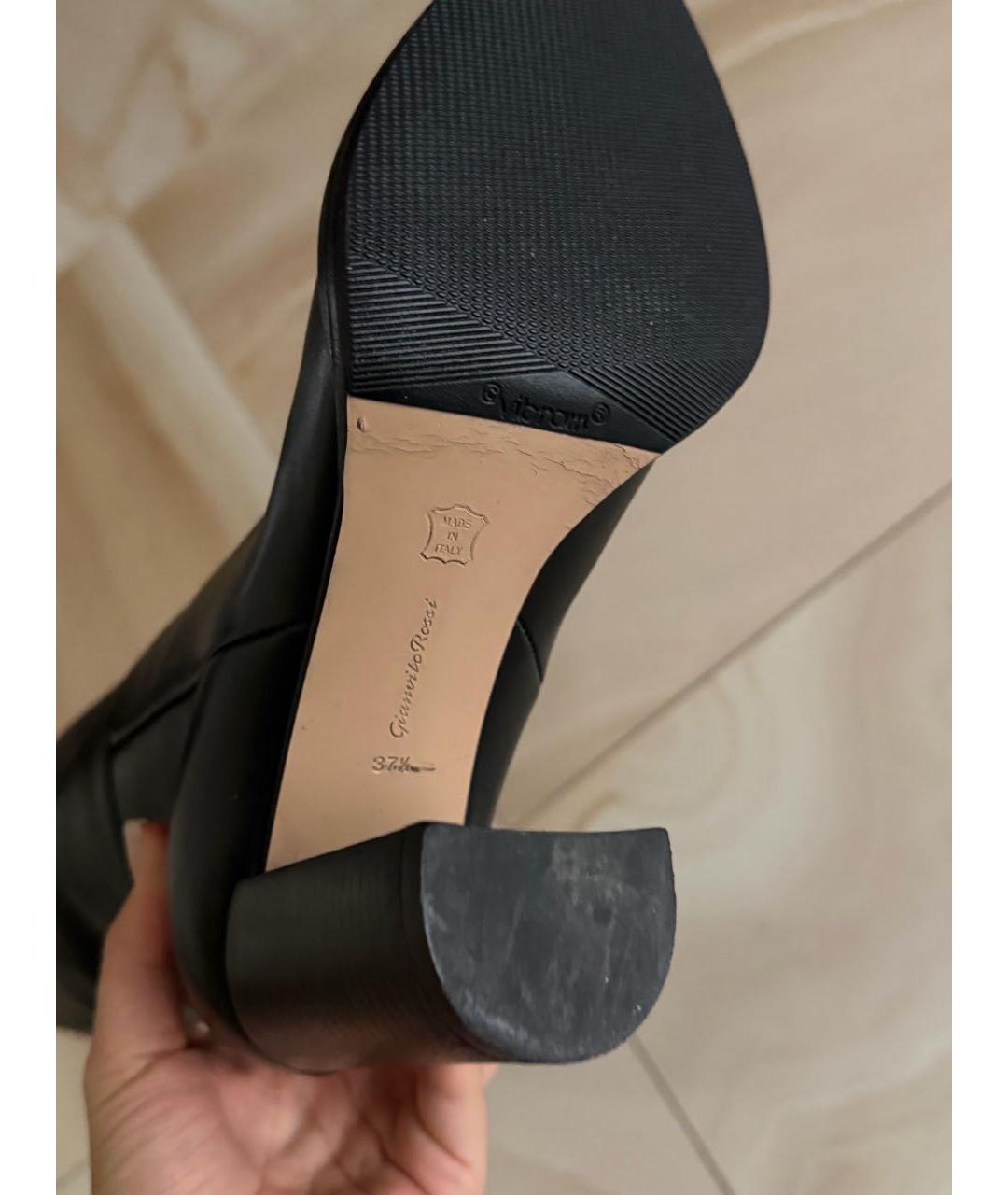 GIANVITO ROSSI Черные кожаные сапоги, фото 4