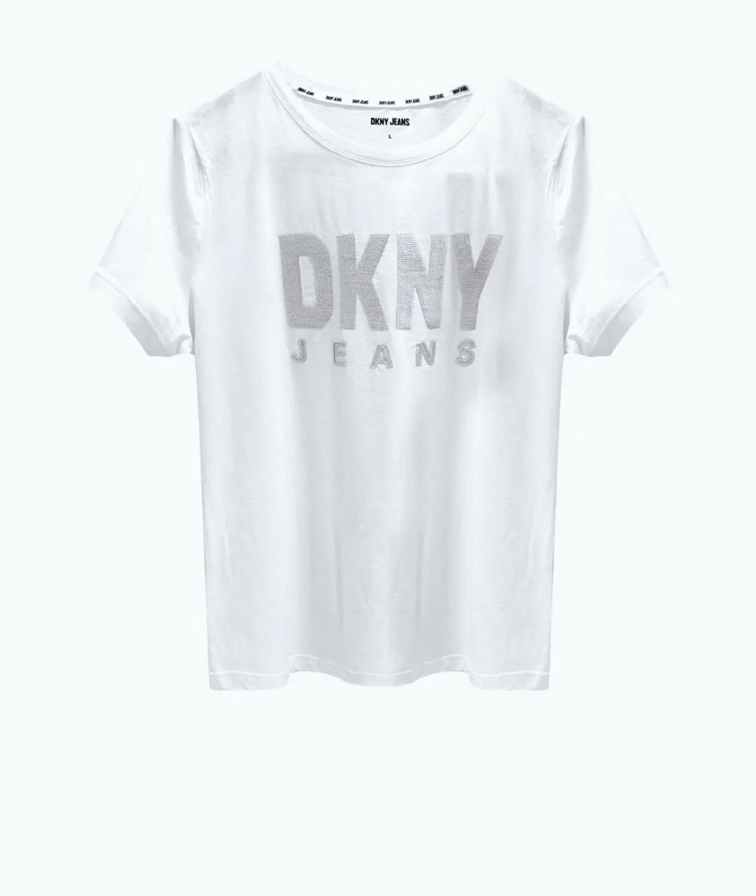 DKNY Белая хлопковая футболка, фото 1