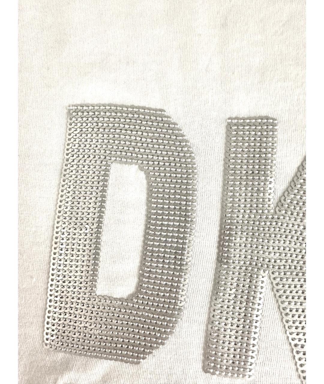 DKNY Белая хлопковая футболка, фото 3