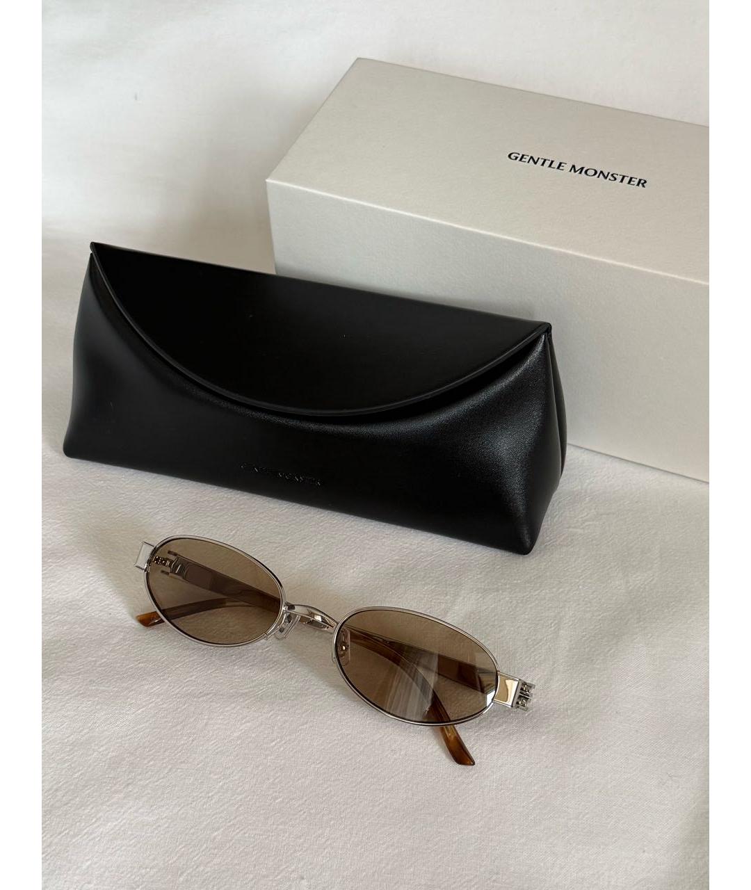 GENTLE MONSTER Серебряные металлические солнцезащитные очки, фото 5