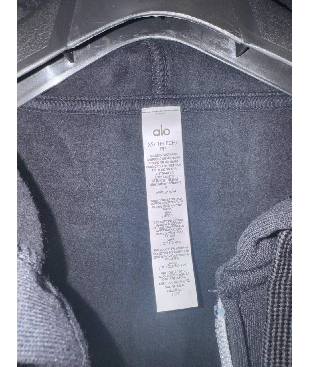 ALO YOGA Черный хлопковый джемпер / свитер, фото 4