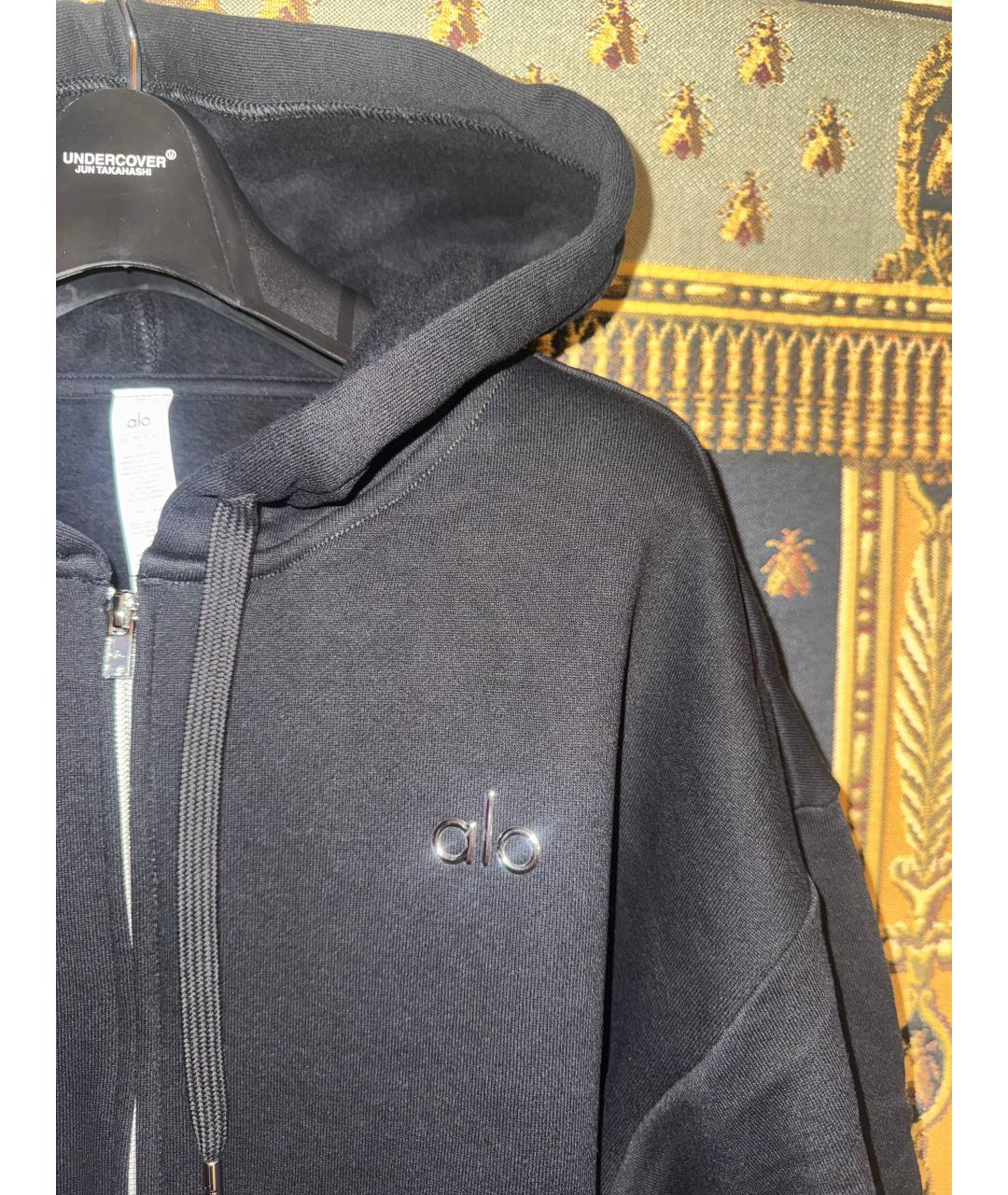 ALO YOGA Черный хлопковый джемпер / свитер, фото 3