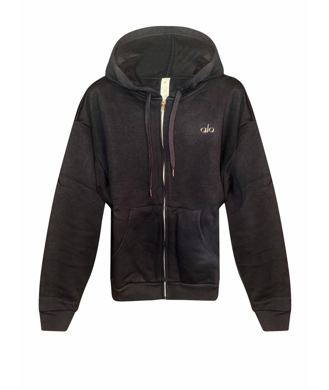 ALO YOGA Черный хлопковый джемпер / свитер, фото 1