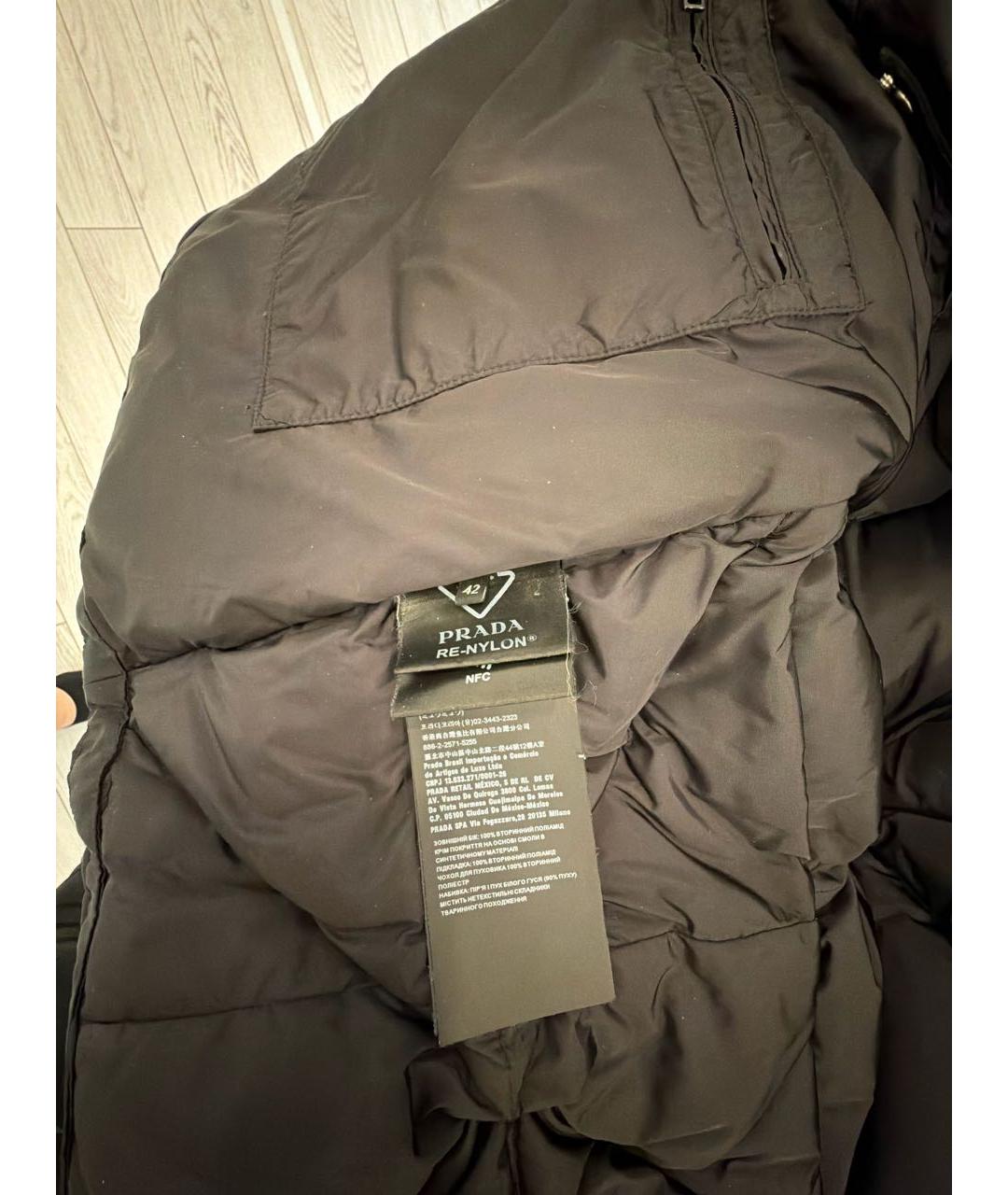 PRADA Черный полиамидовый пуховик, фото 5