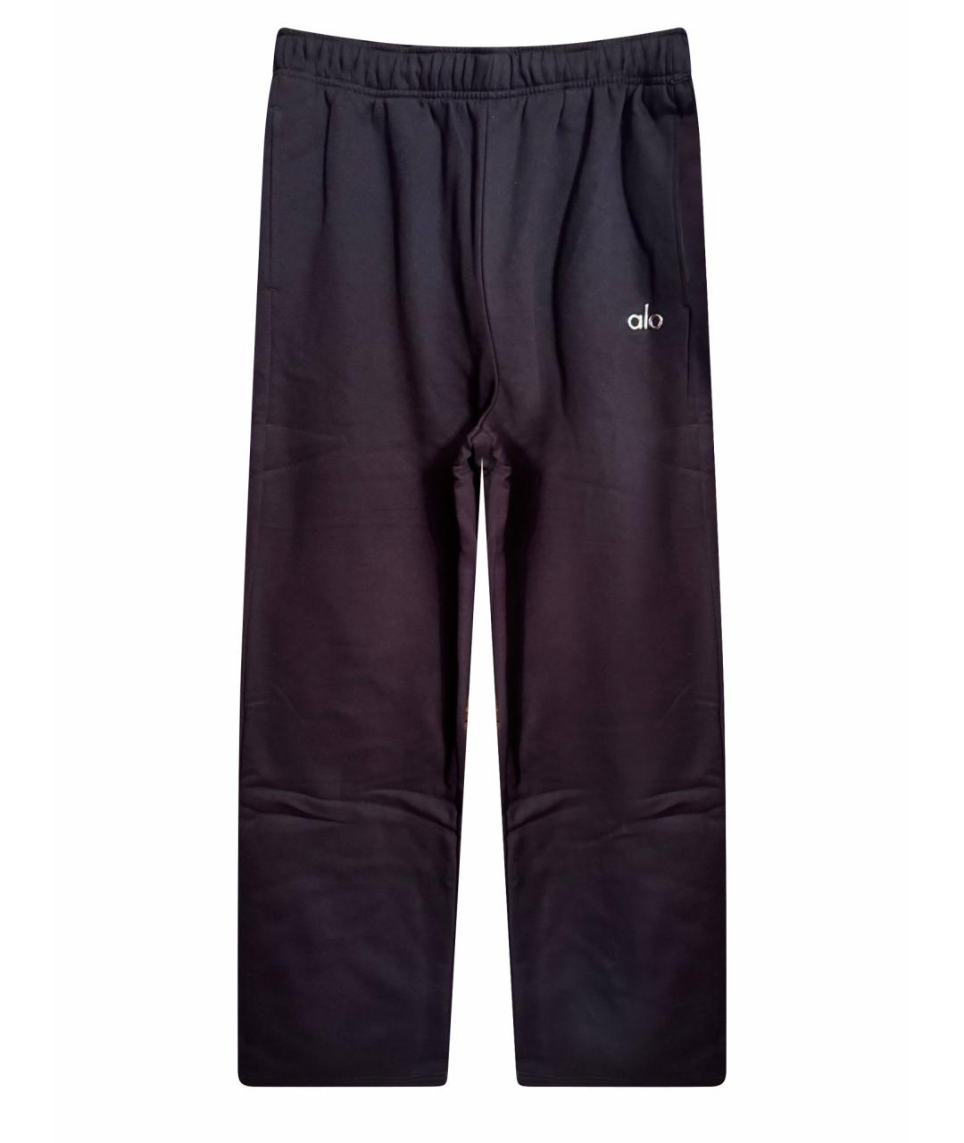 ALO YOGA Черные хлопковые прямые брюки, фото 1