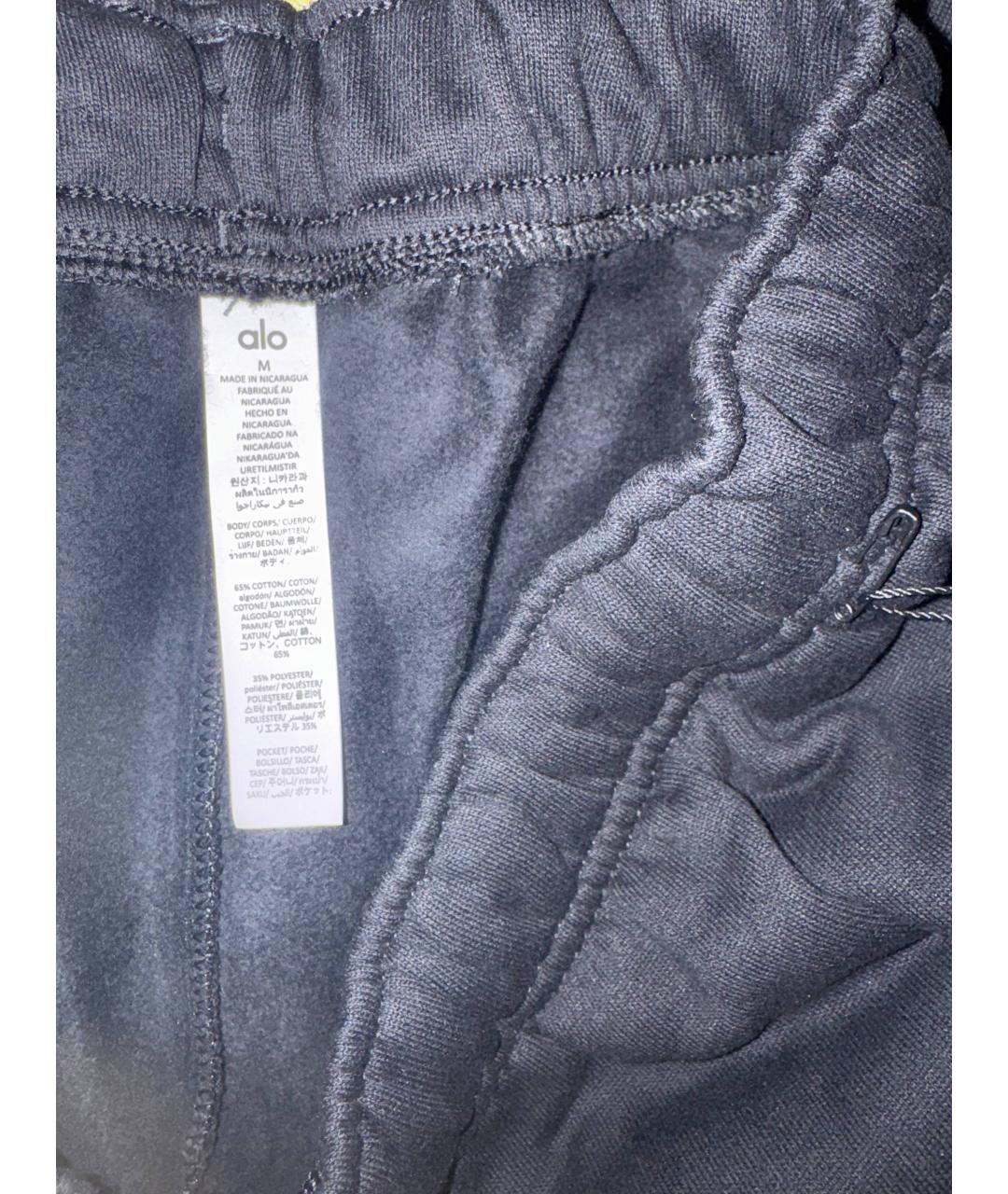 ALO YOGA Черные хлопковые прямые брюки, фото 5