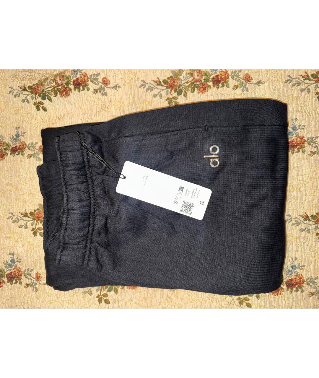 ALO YOGA Черные хлопковые прямые брюки, фото 3