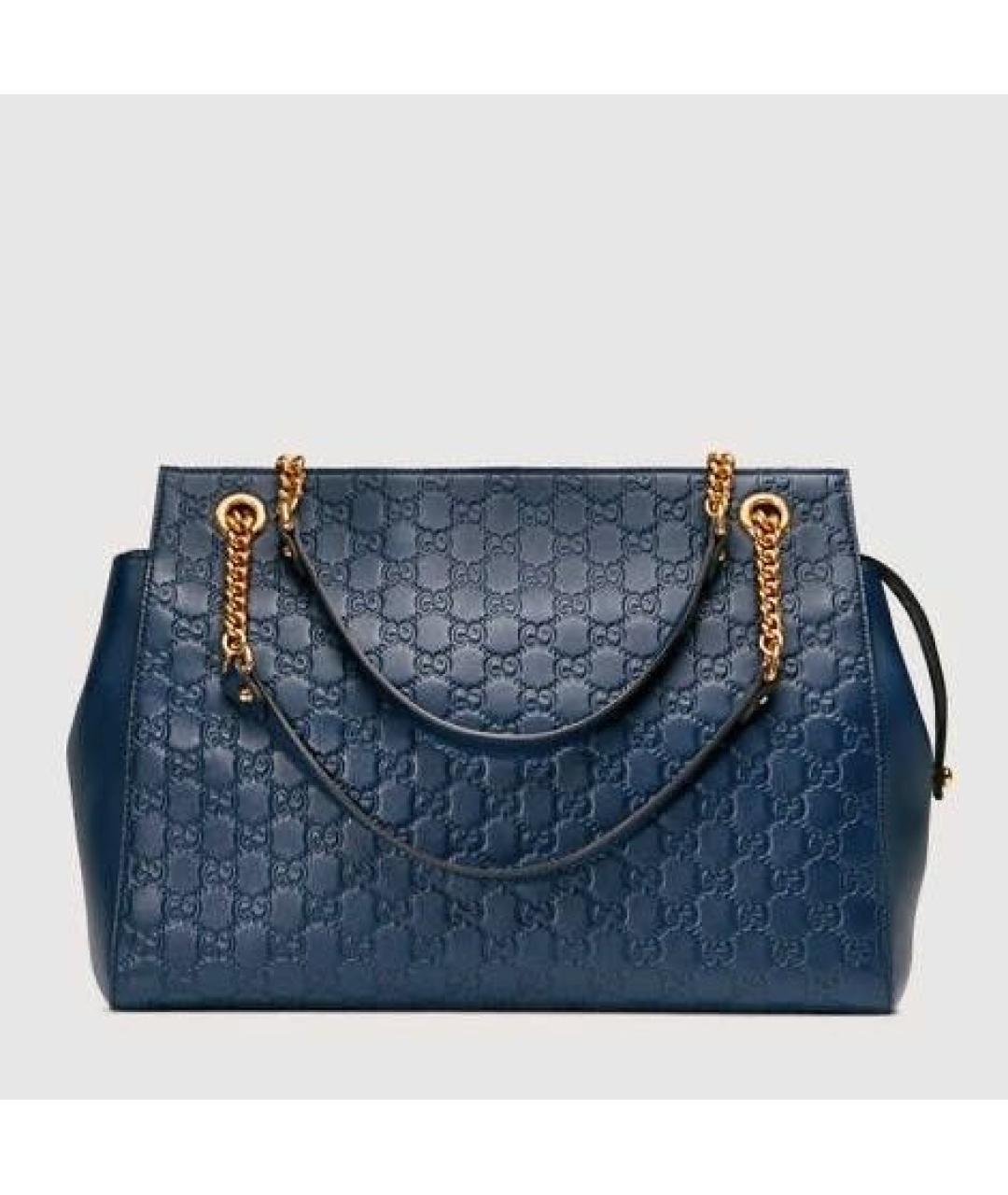 GUCCI Темно-синяя кожаная сумка через плечо, фото 9