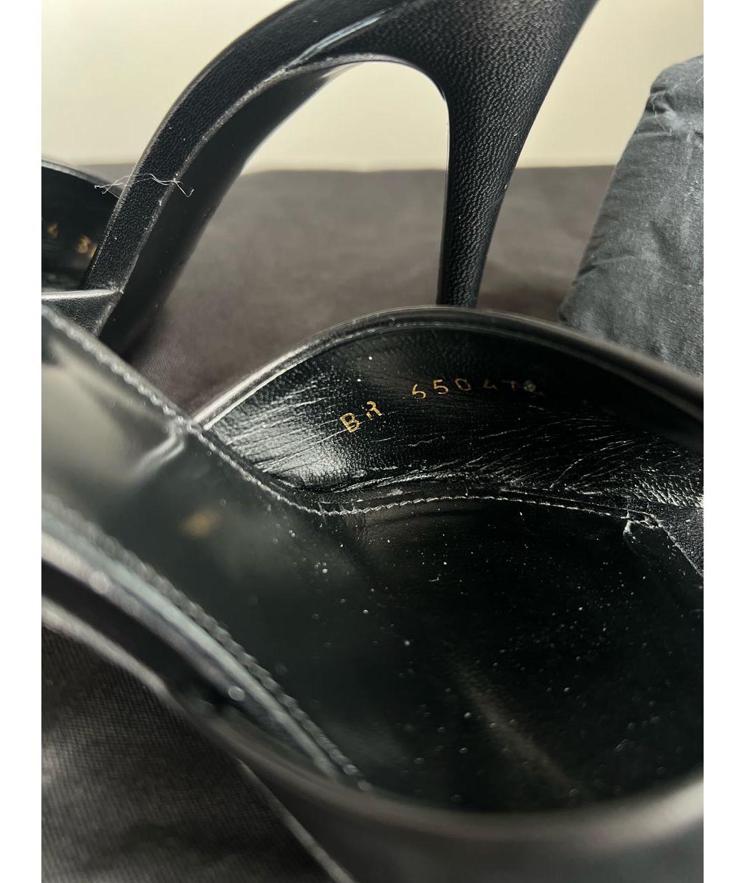 SAINT LAURENT Черные кожаные мюли, фото 5