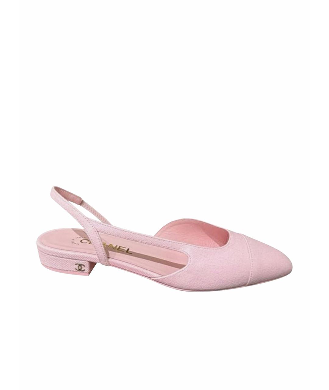 CHANEL Розовые кожаные балетки, фото 1