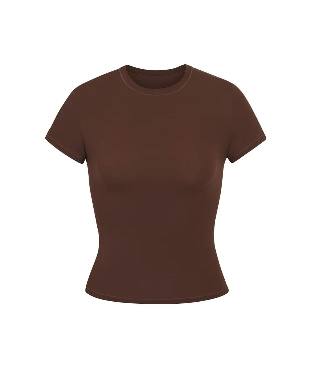 SKIMS Коричневая футболка, фото 4