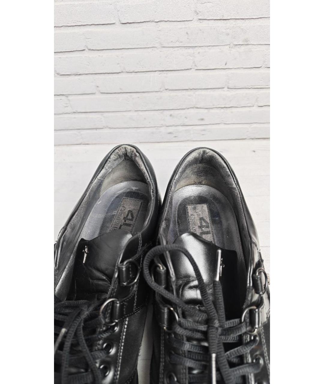 CESARE PACIOTTI Черные кожаные низкие кроссовки / кеды, фото 6