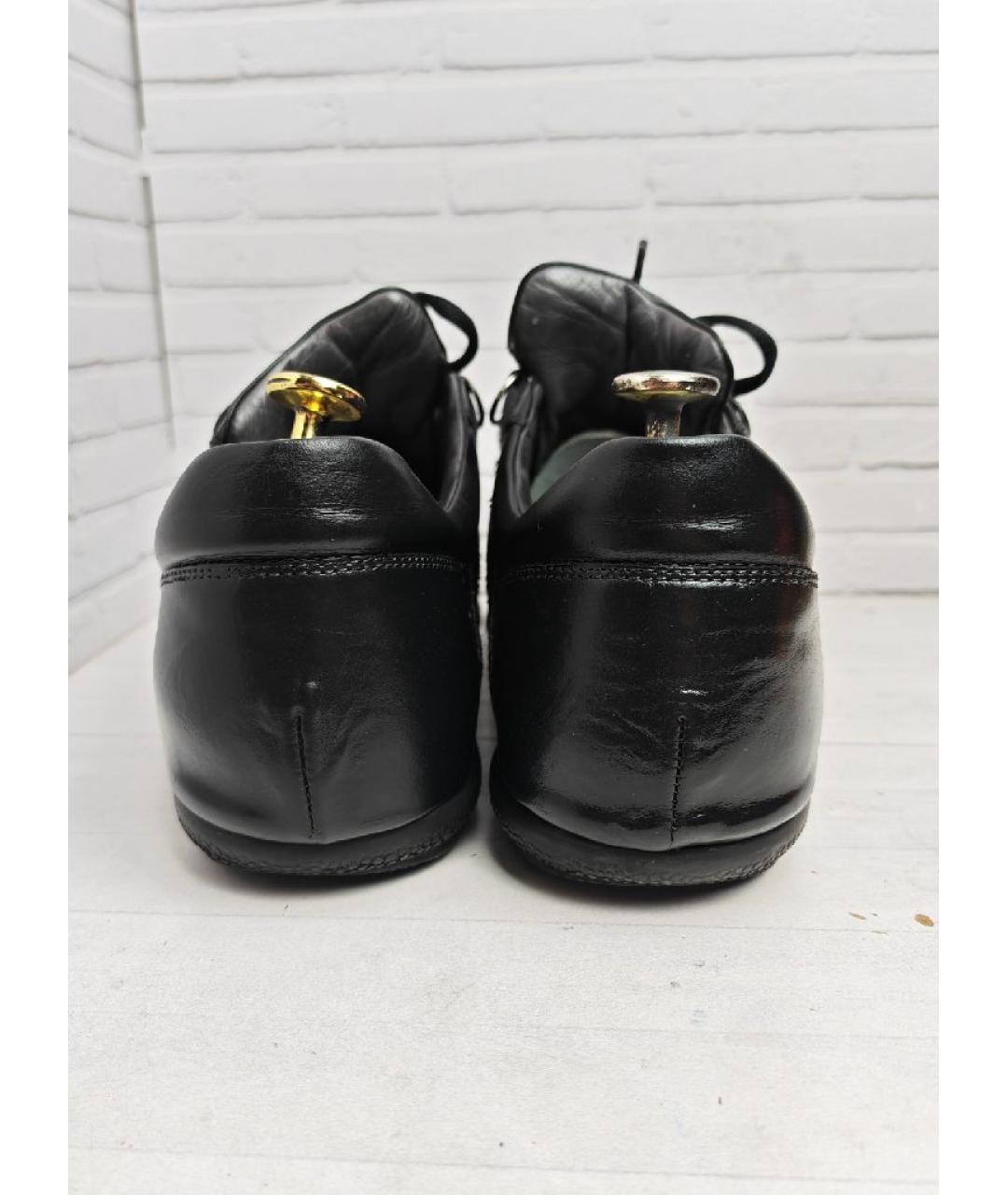CESARE PACIOTTI Черные кожаные низкие кроссовки / кеды, фото 4