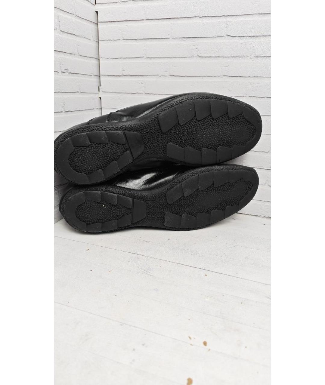 CESARE PACIOTTI Черные кожаные низкие кроссовки / кеды, фото 5