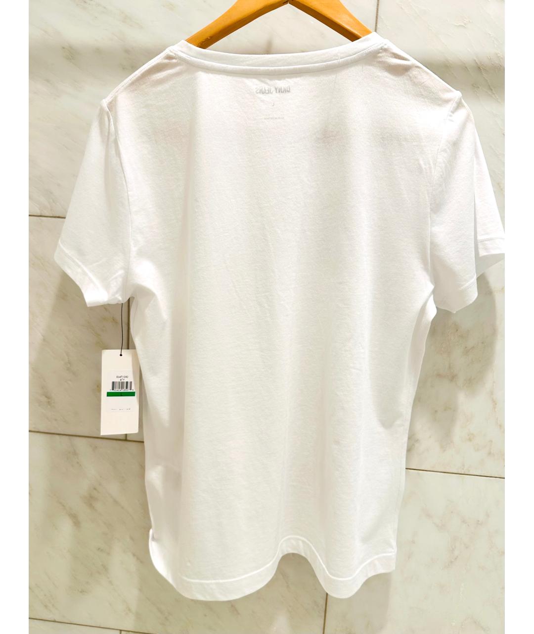 DKNY Белая хлопковая футболка, фото 5