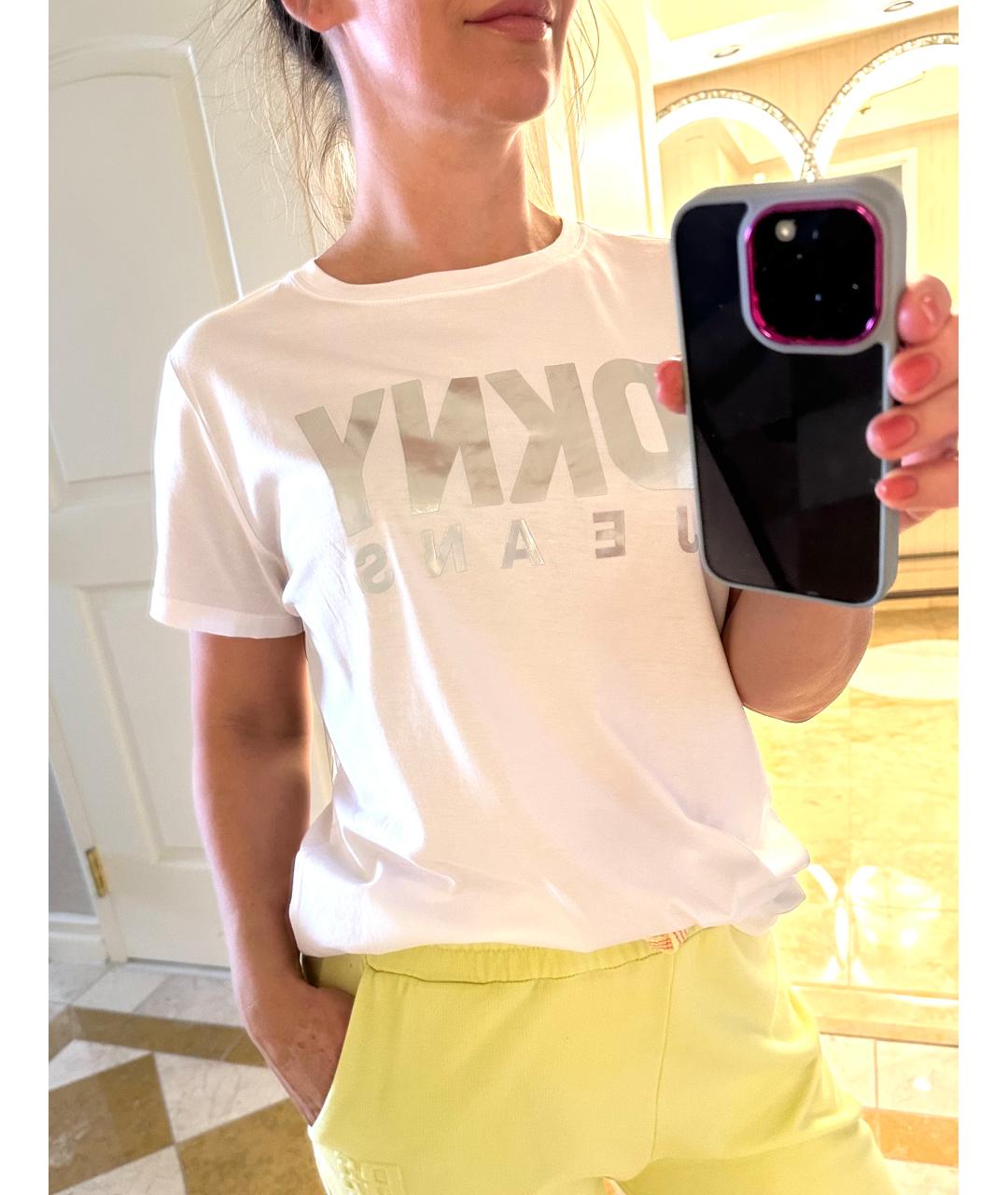 DKNY Белая хлопковая футболка, фото 2