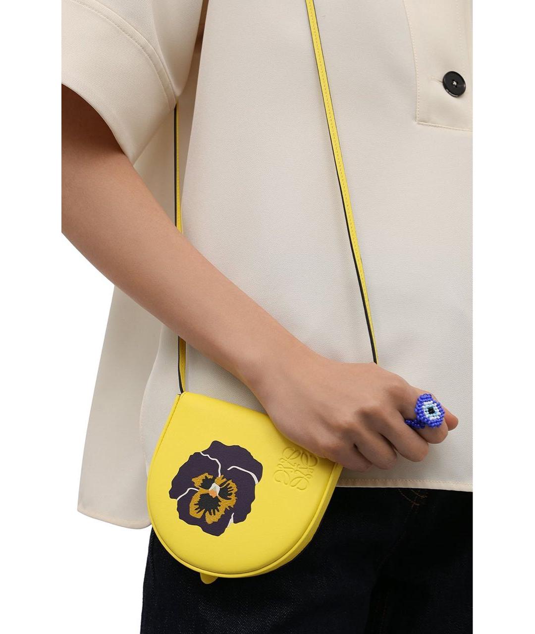 LOEWE Желтая кожаная сумка через плечо, фото 2