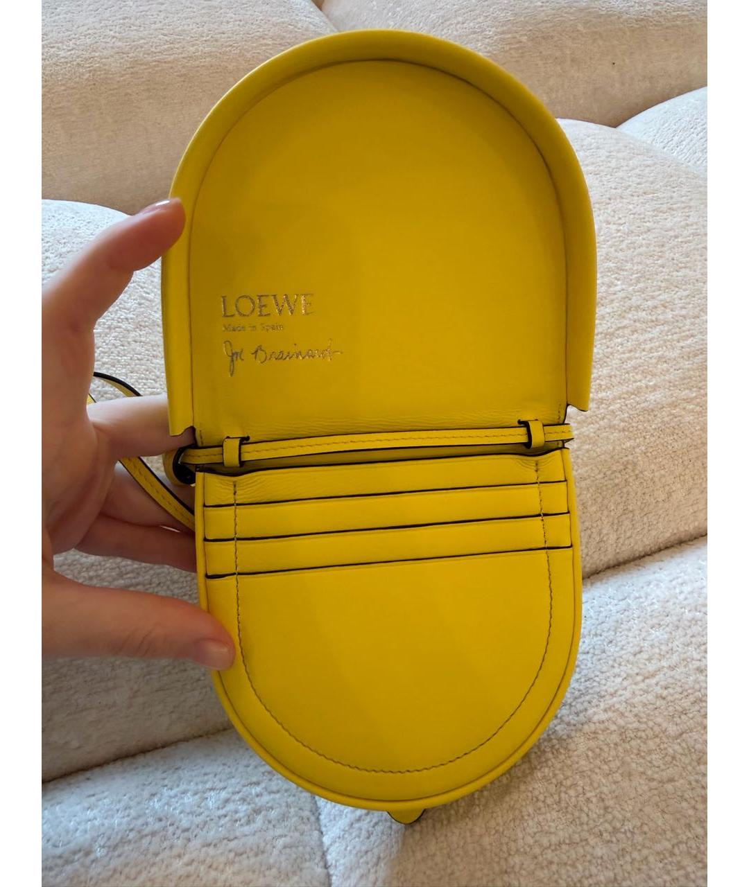 LOEWE Желтая кожаная сумка через плечо, фото 4