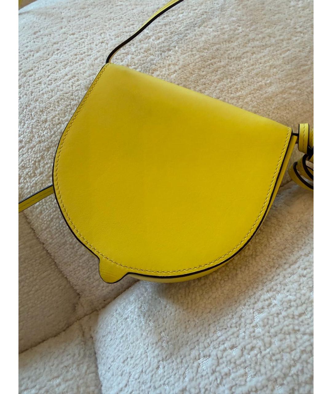 LOEWE Желтая кожаная сумка через плечо, фото 5