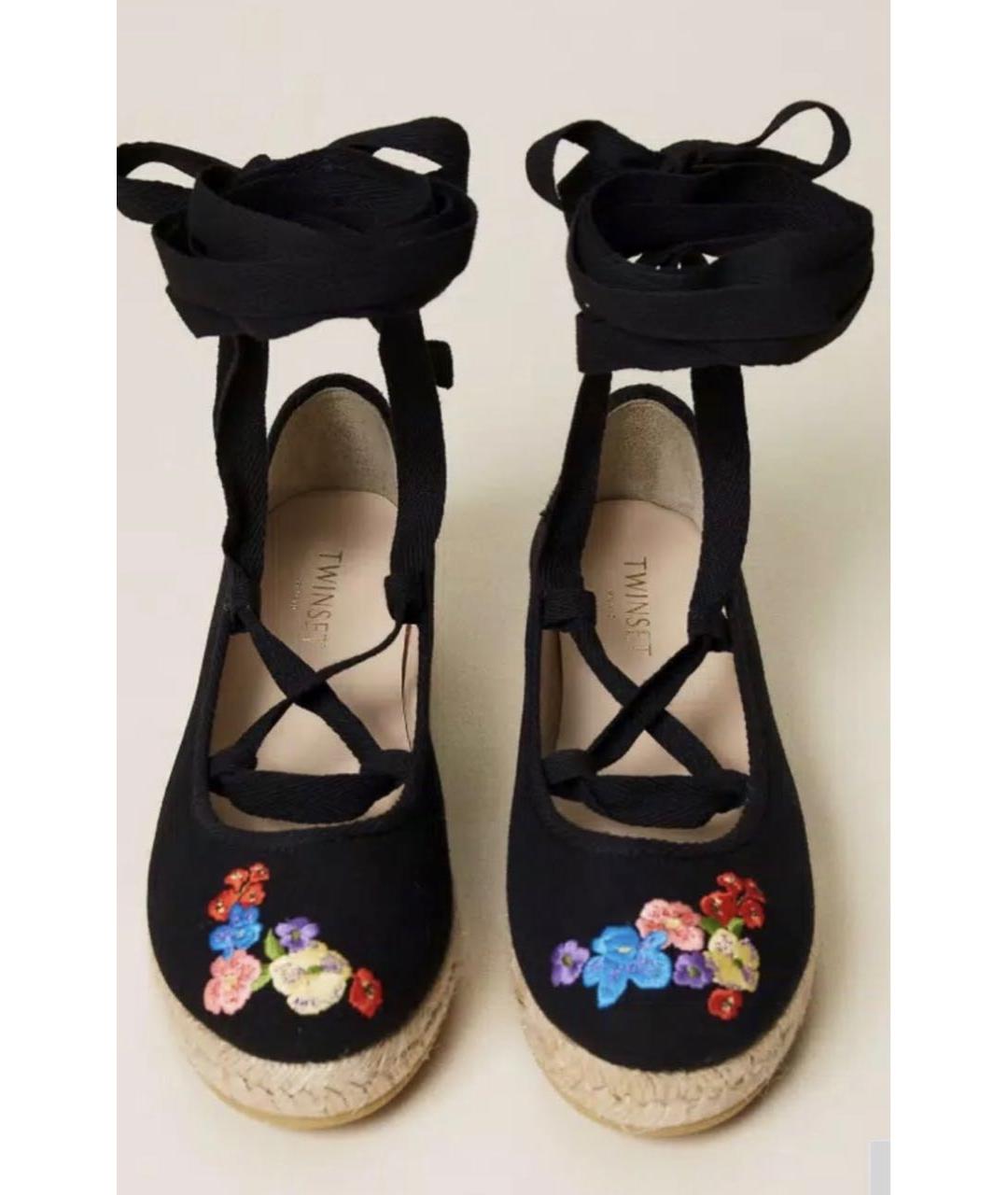 TWIN-SET Черные текстильные эспадрильи, фото 2