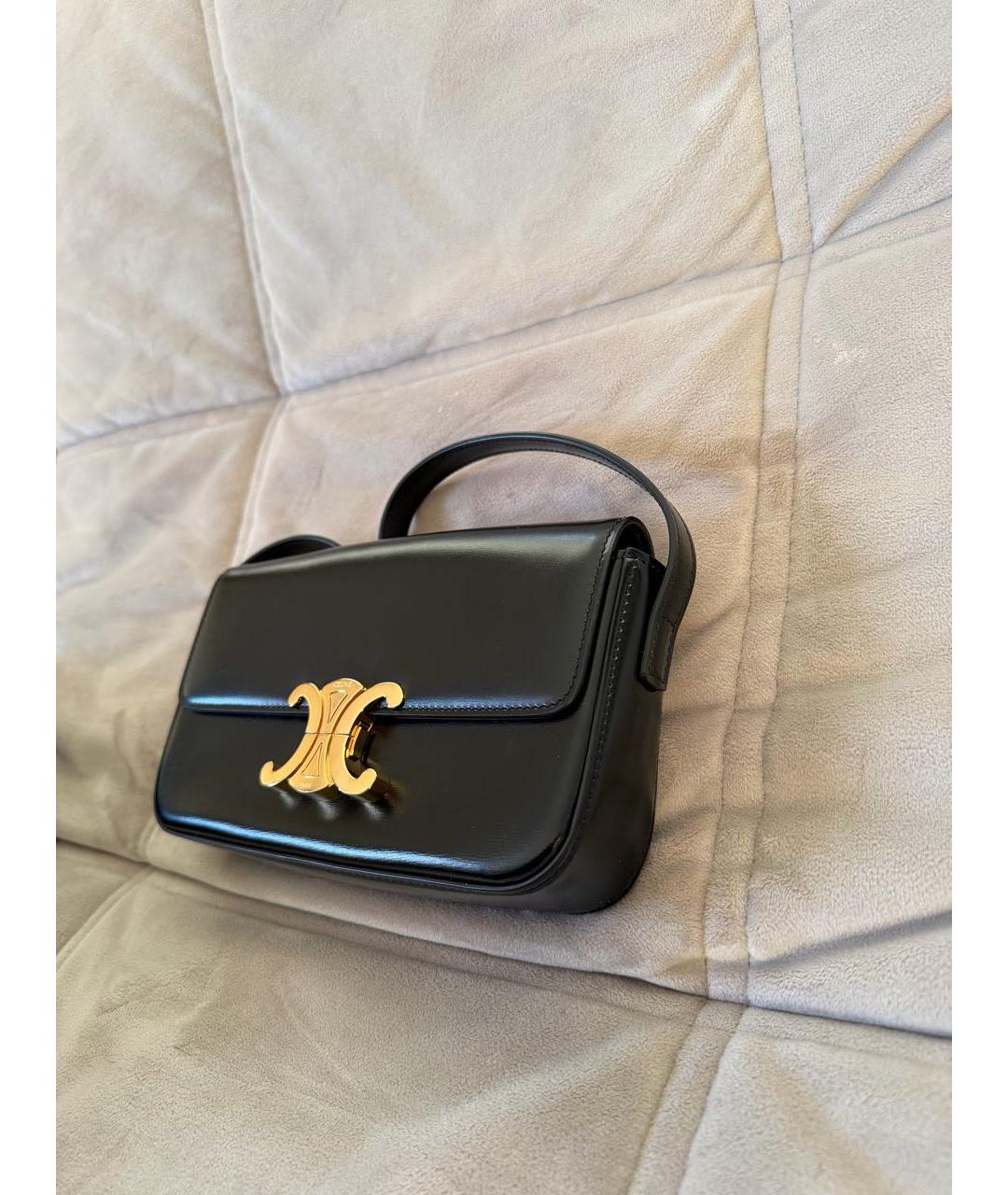 CELINE Черная кожаная сумка через плечо, фото 2