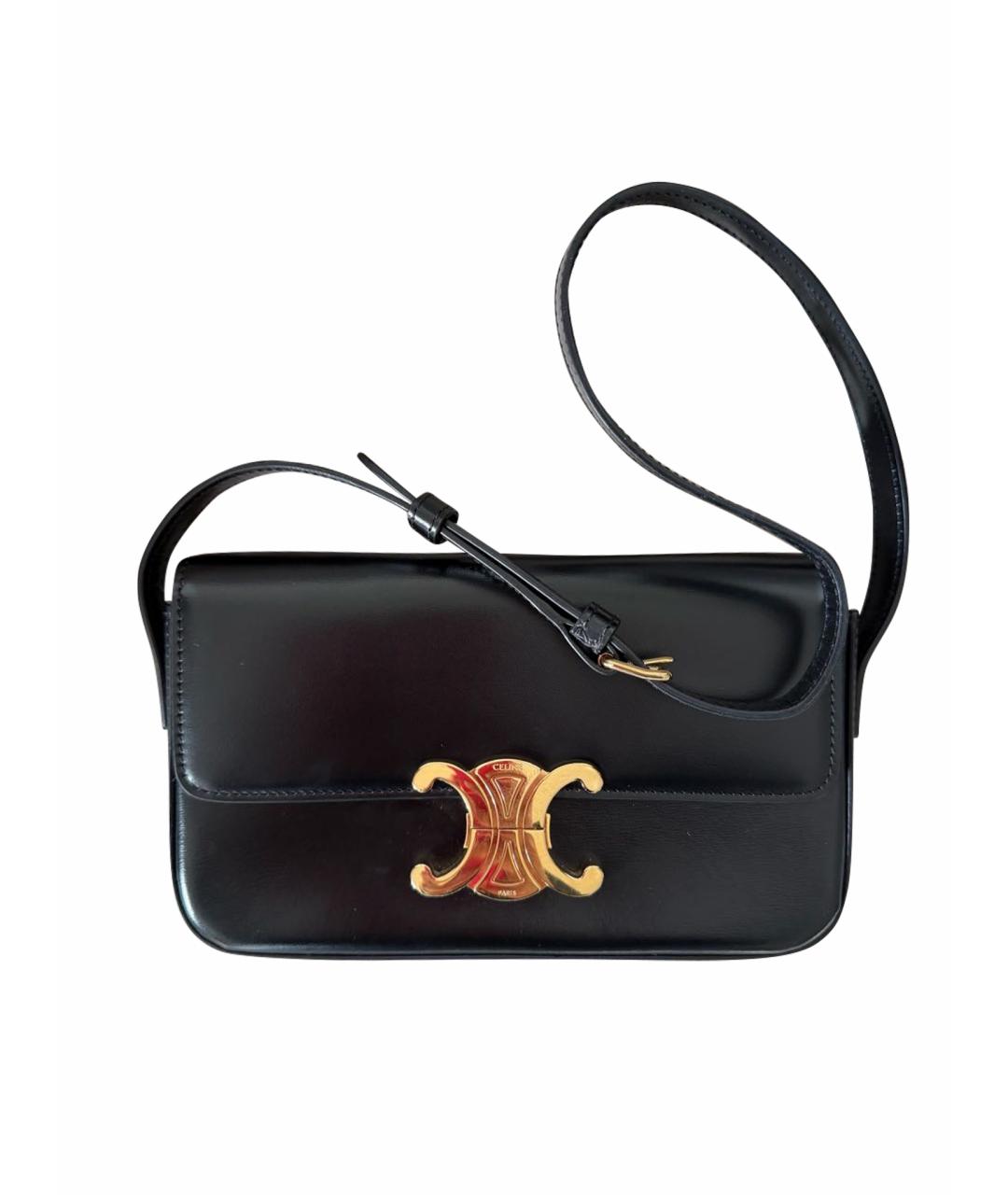 CELINE Черная кожаная сумка через плечо, фото 1