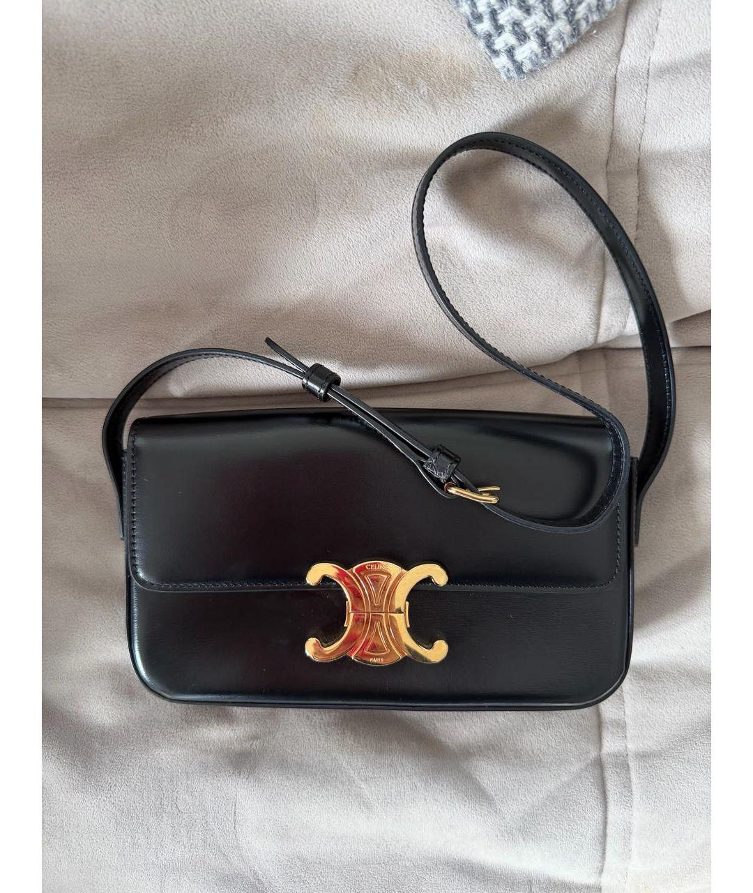 CELINE Черная кожаная сумка через плечо, фото 5