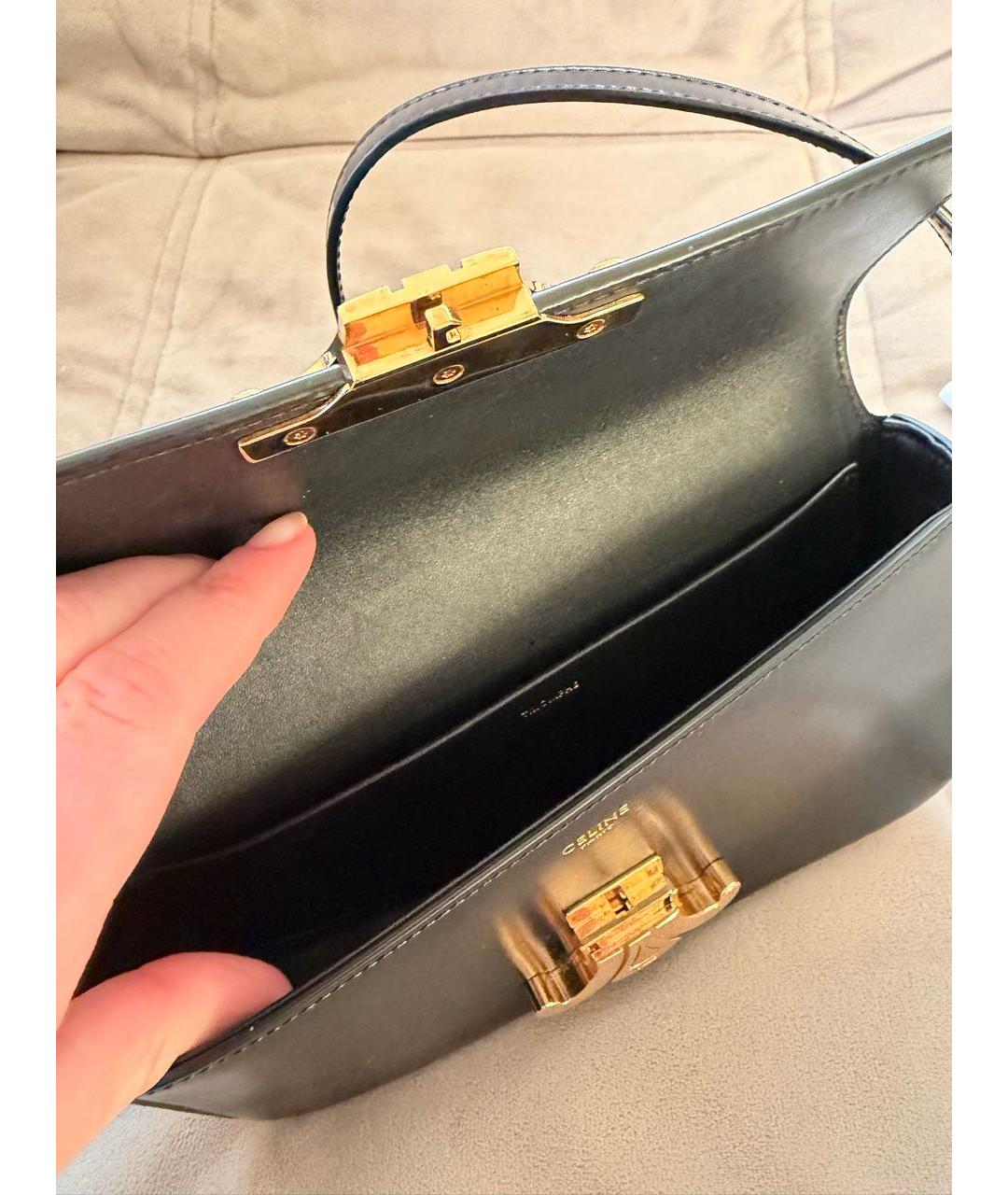 CELINE Черная кожаная сумка через плечо, фото 4