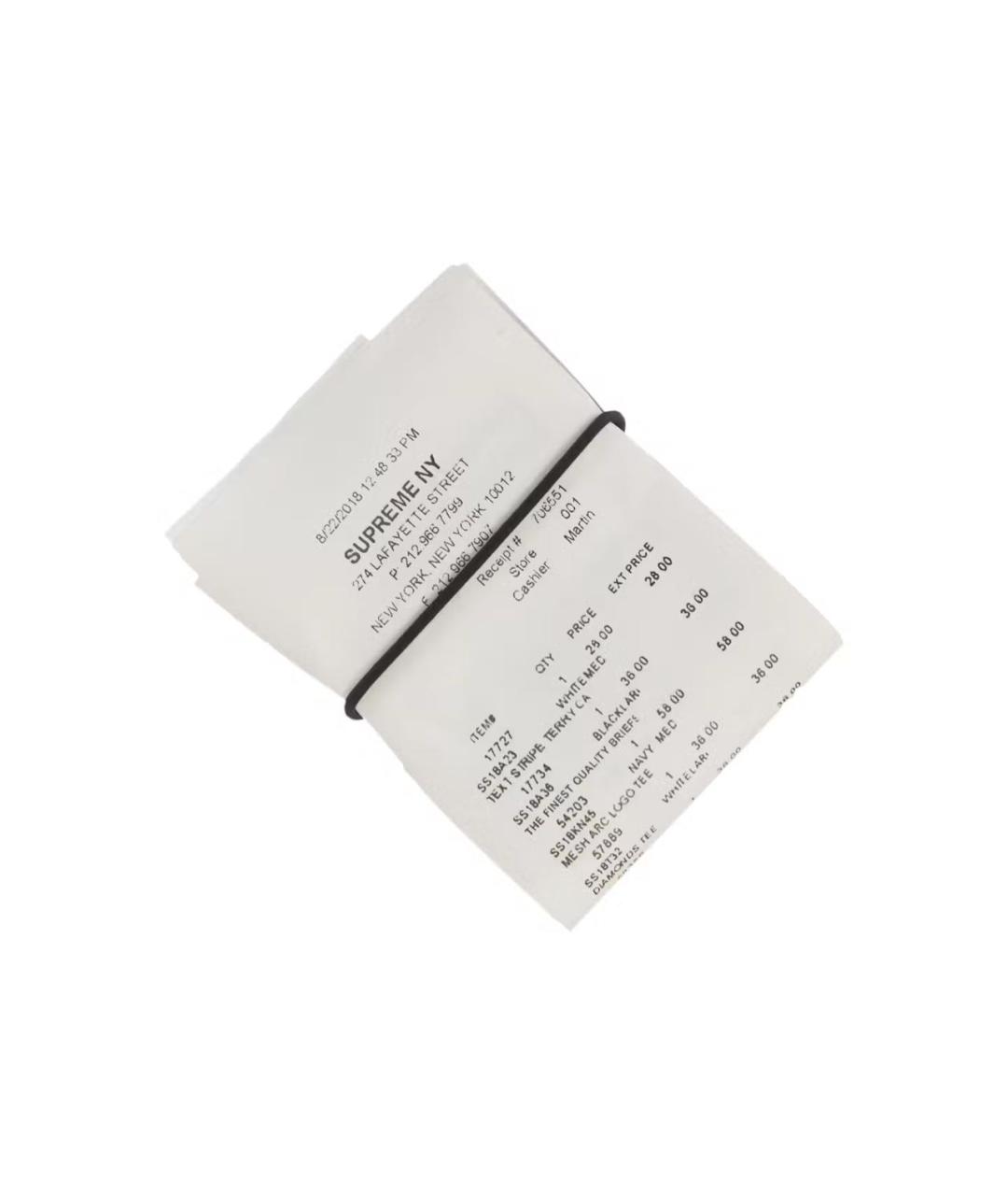 SUPREME Белый кожаный кошелек, фото 1