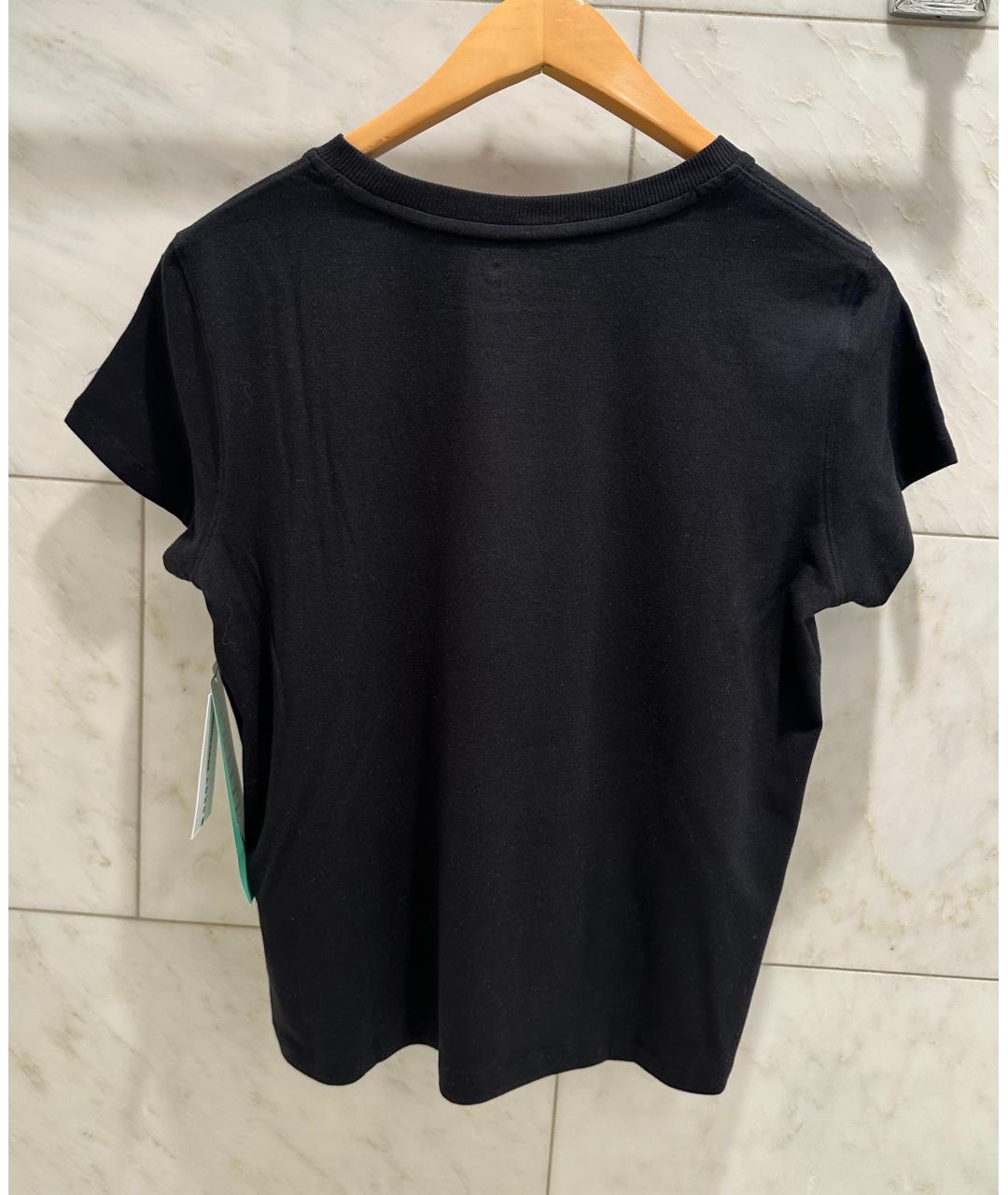 DKNY Черная хлопко-эластановая футболка, фото 3