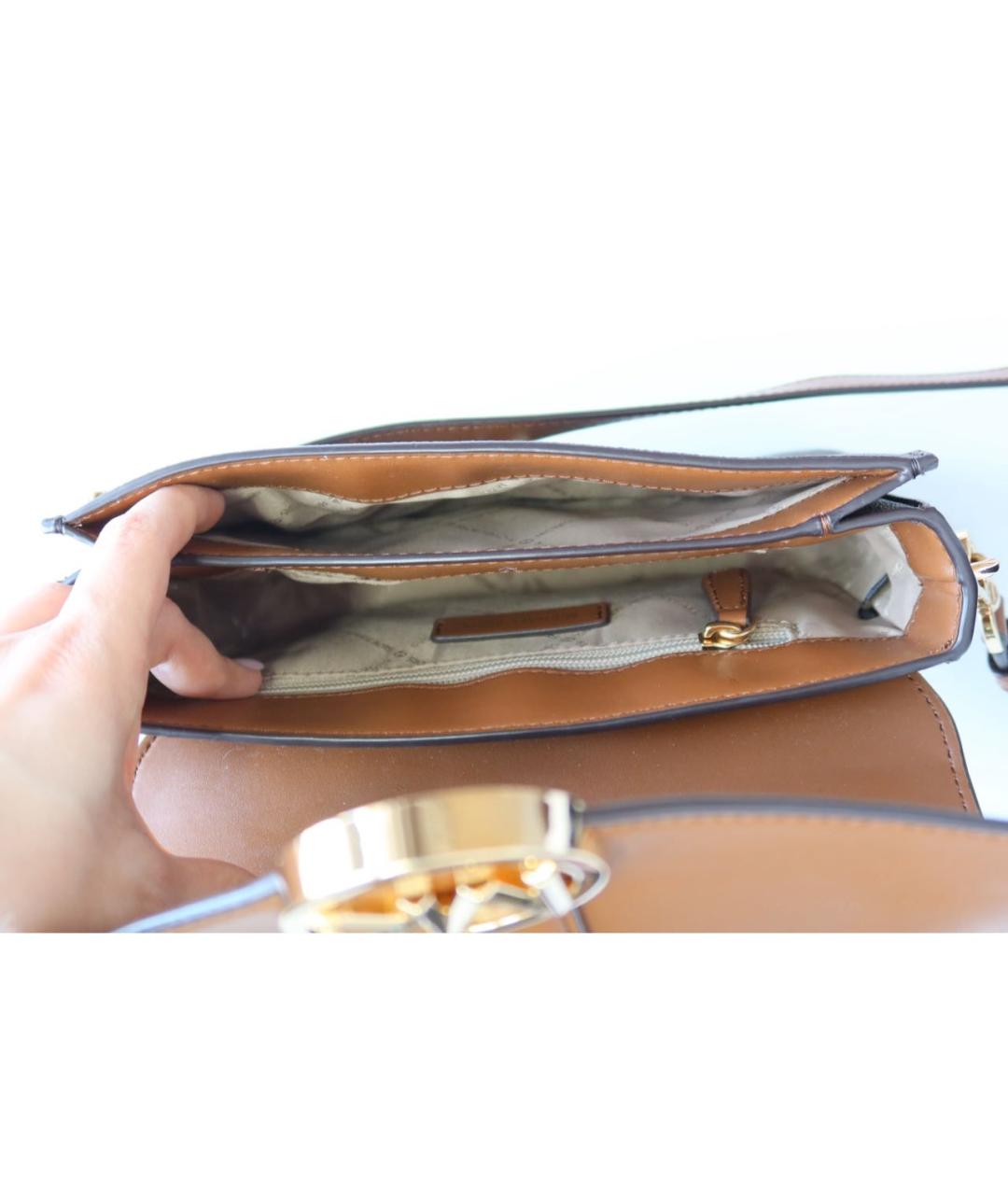 MICHAEL KORS Коричневая кожаная сумка через плечо, фото 3