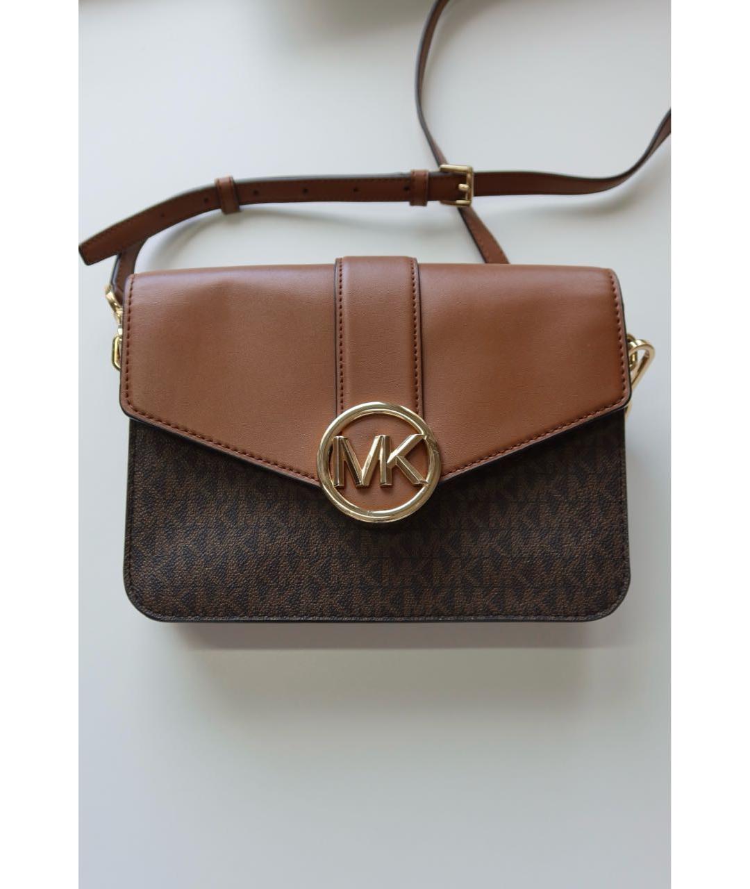 MICHAEL KORS Коричневая кожаная сумка через плечо, фото 6