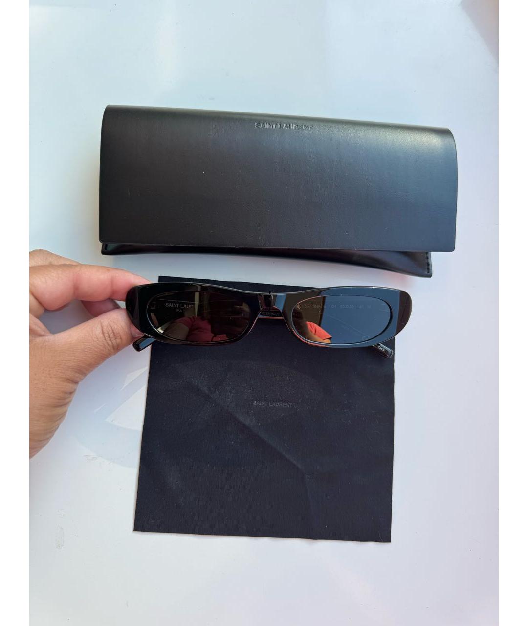 SAINT LAURENT Черные пластиковые солнцезащитные очки, фото 5