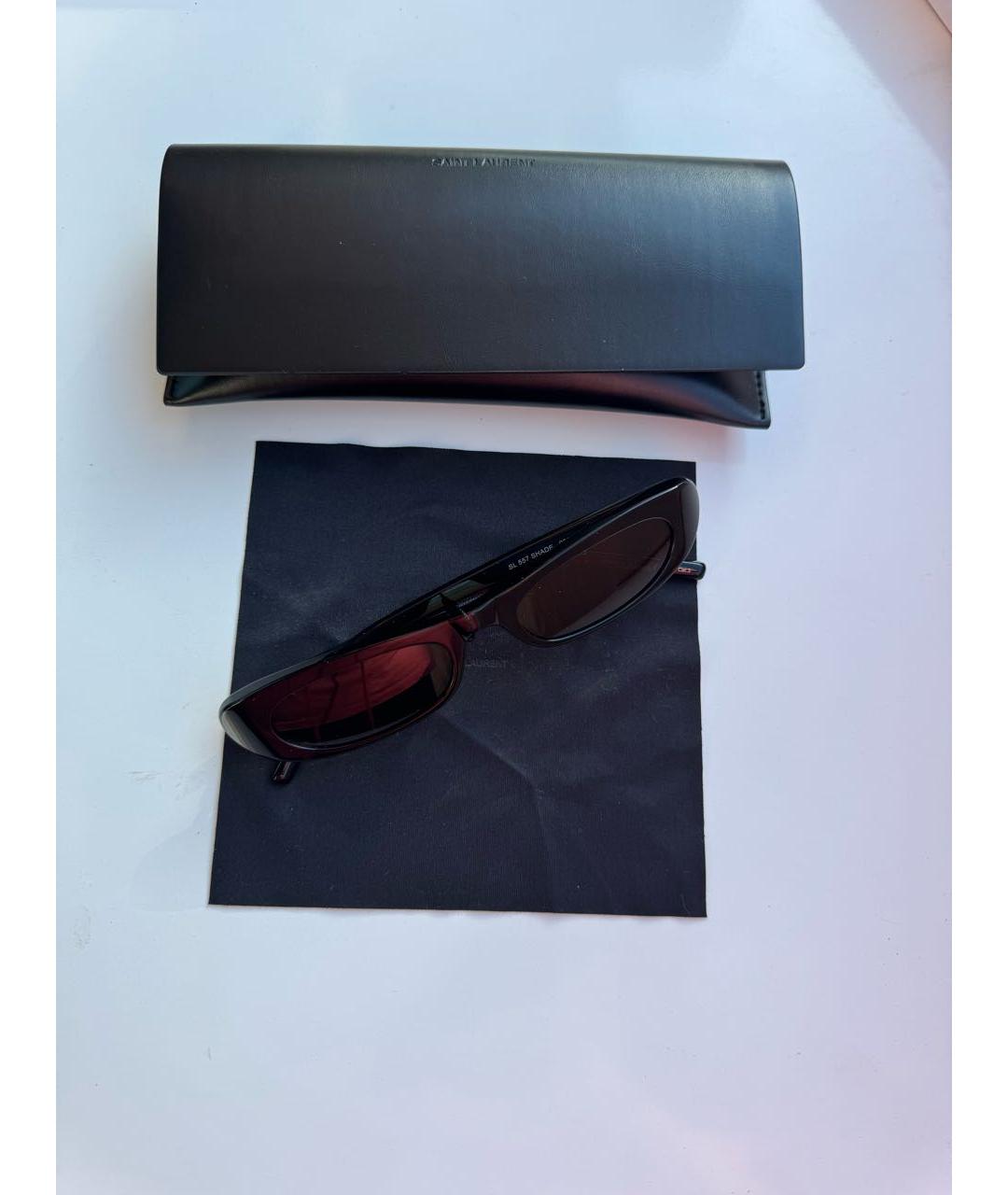 SAINT LAURENT Черные пластиковые солнцезащитные очки, фото 6