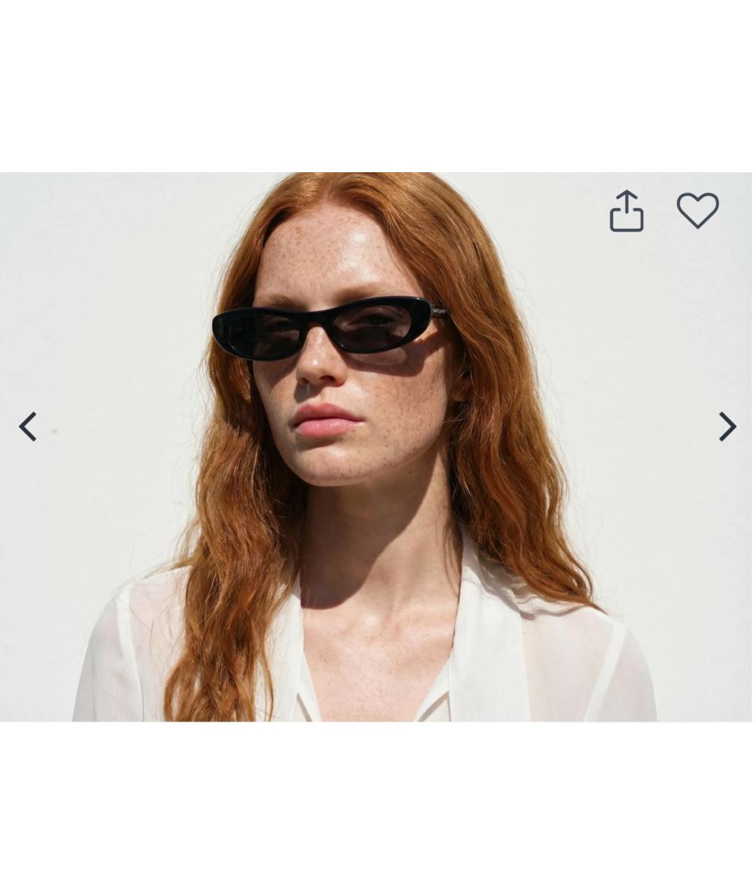 SAINT LAURENT Черные пластиковые солнцезащитные очки, фото 7