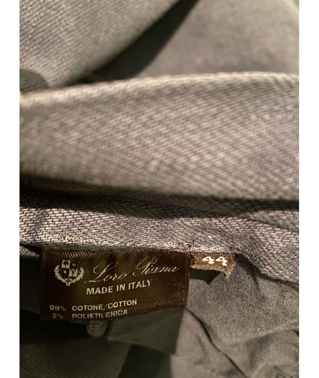 LORO PIANA Темно-синие хлопок-полиэтиленовые прямые джинсы, фото 6