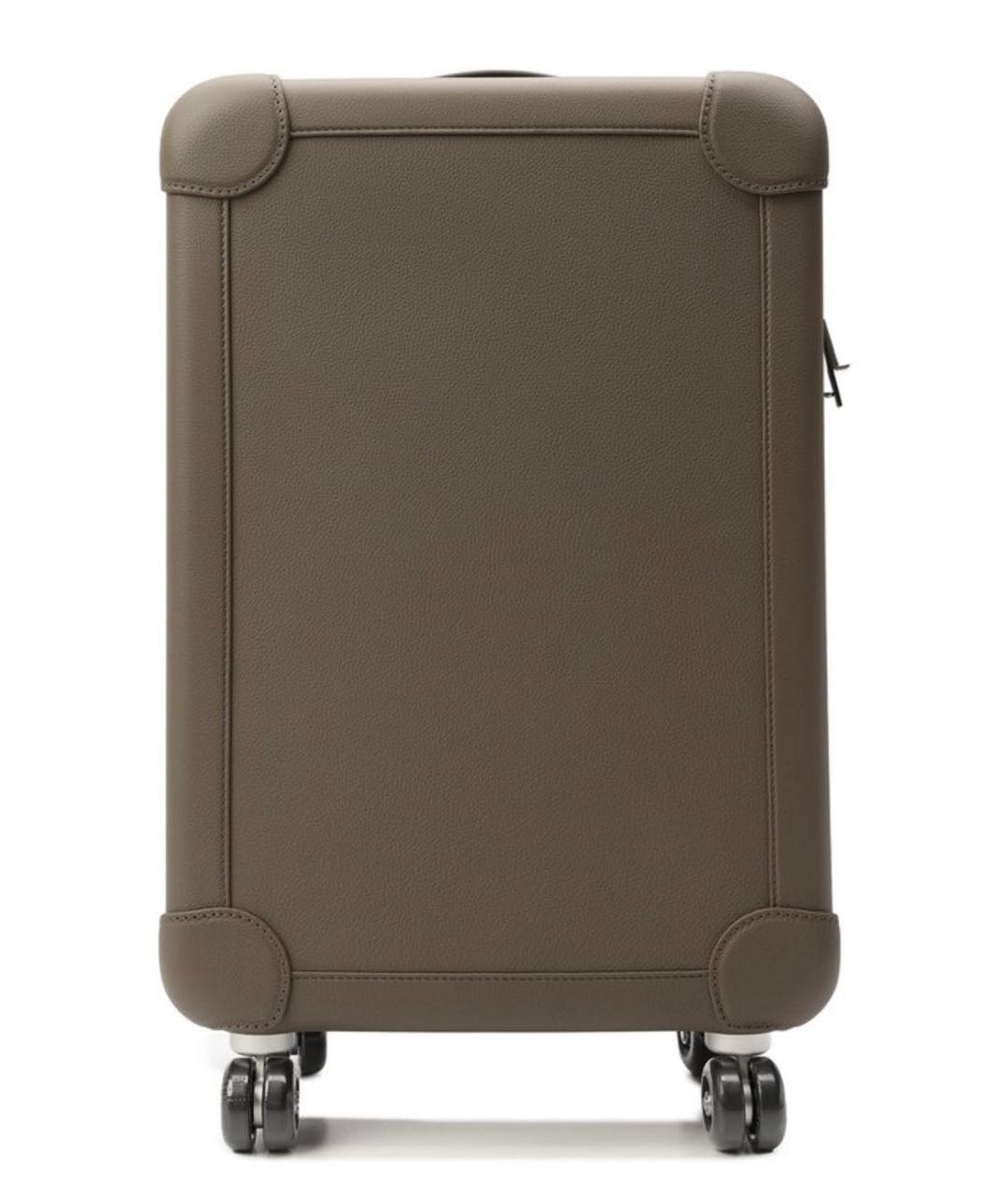 HERMES Серый кожаный чемодан, фото 4