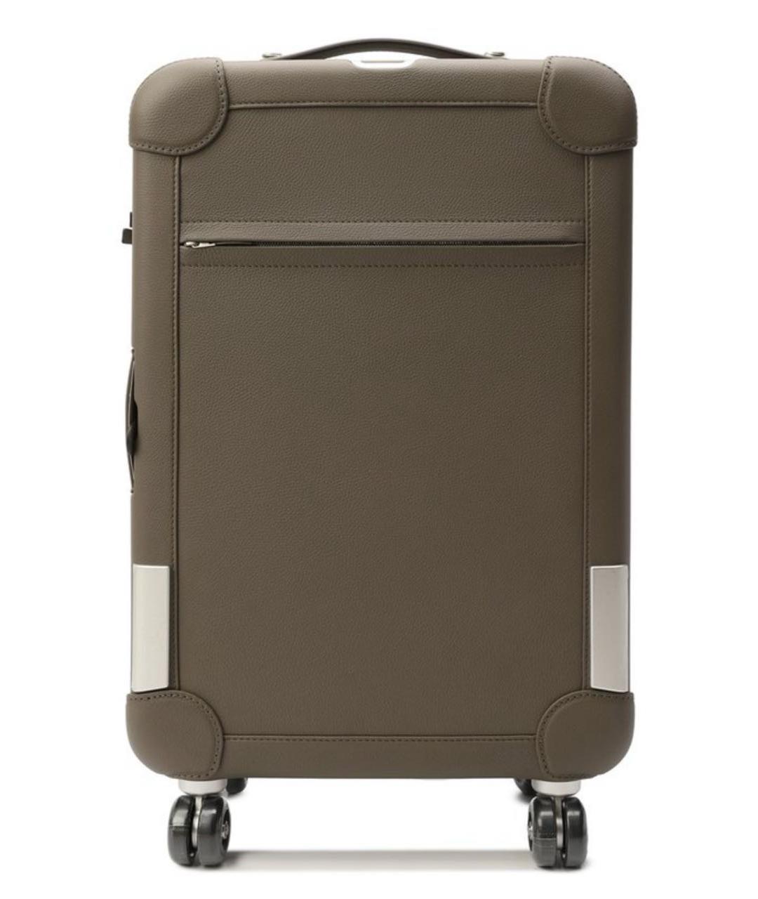 HERMES Серый кожаный чемодан, фото 2