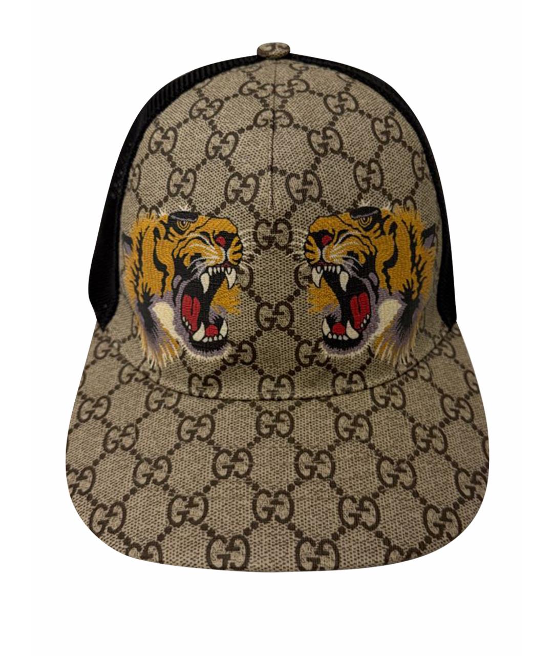 GUCCI Коричневая хлопковая кепка/бейсболка, фото 1