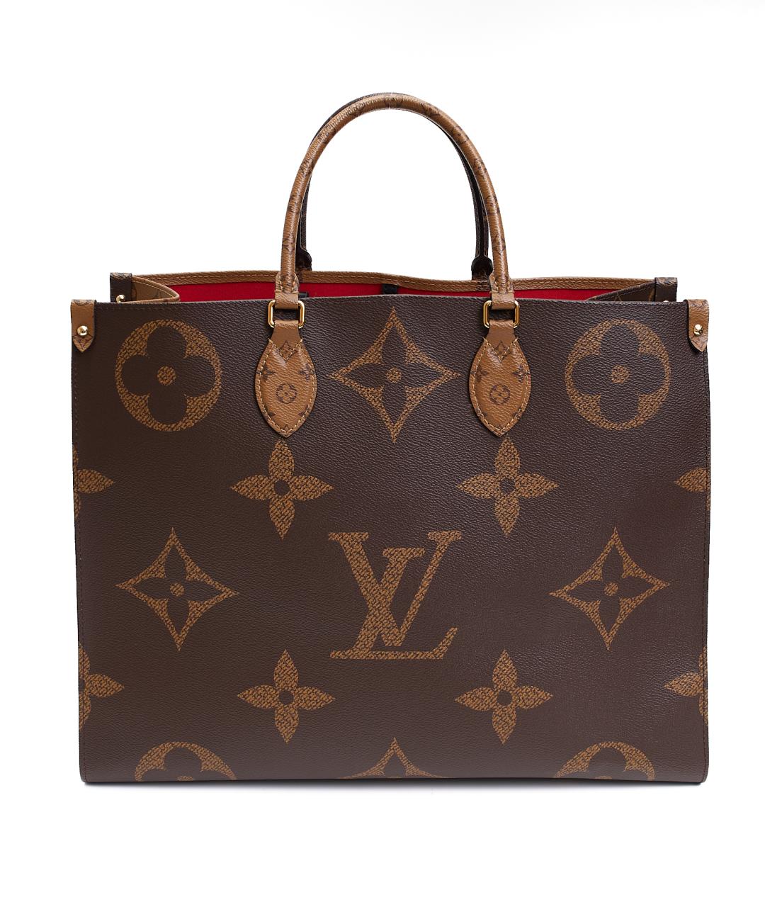 LOUIS VUITTON Коричневая кожаная сумка тоут, фото 1