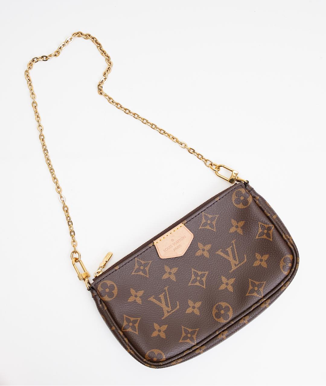 LOUIS VUITTON Коричневая кожаная сумка через плечо, фото 5