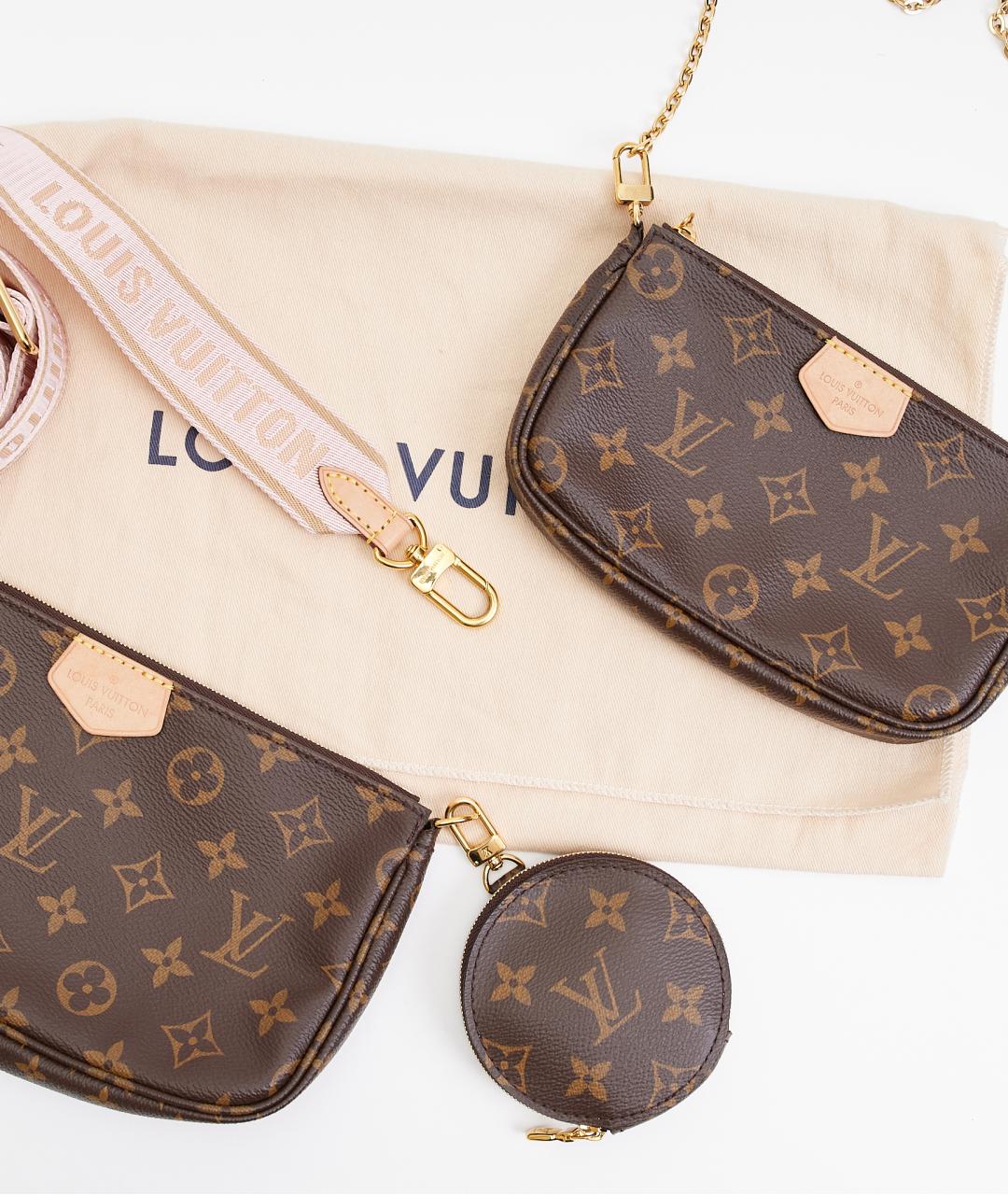 LOUIS VUITTON Коричневая кожаная сумка через плечо, фото 6