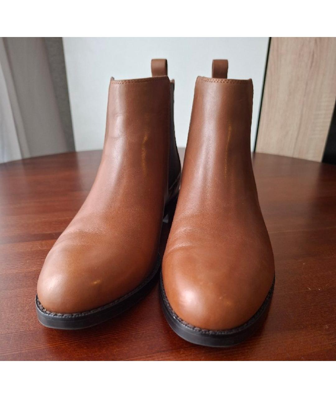 RALPH LAUREN Коричневые кожаные полусапоги, фото 2