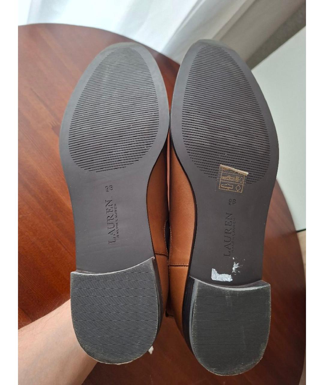 RALPH LAUREN Коричневые кожаные полусапоги, фото 5